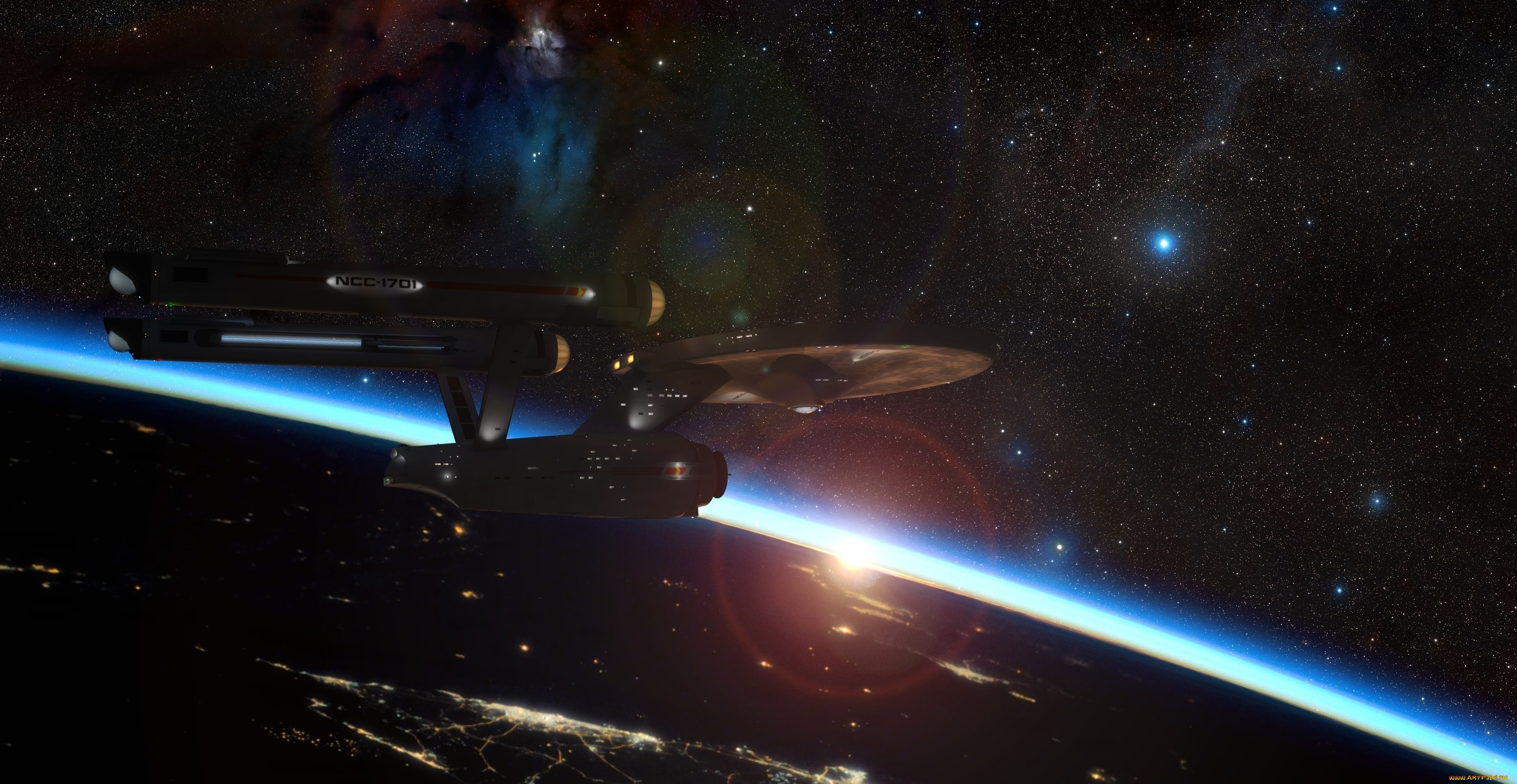 космос, арт, вселенная, полет, космический, корабль