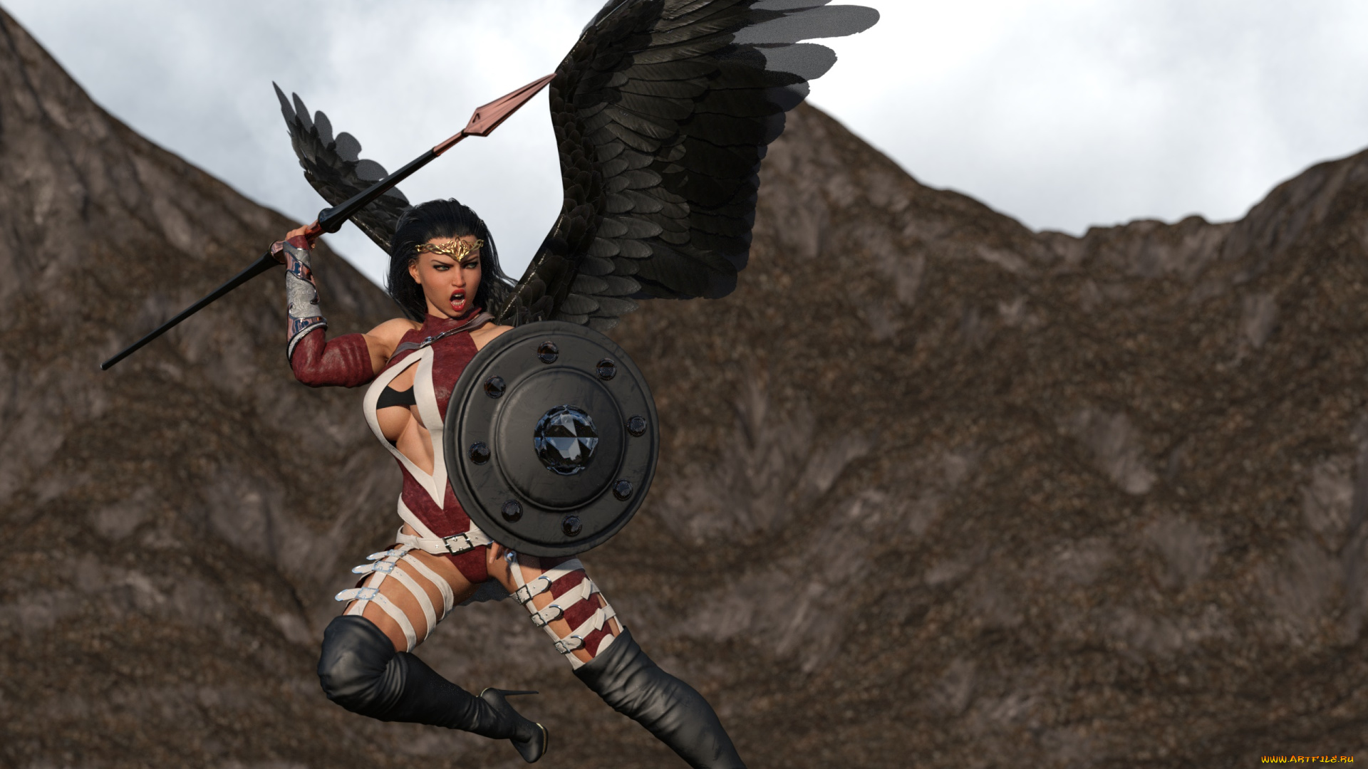 3д, графика, ангел, , angel, взгляд, фон, девушка