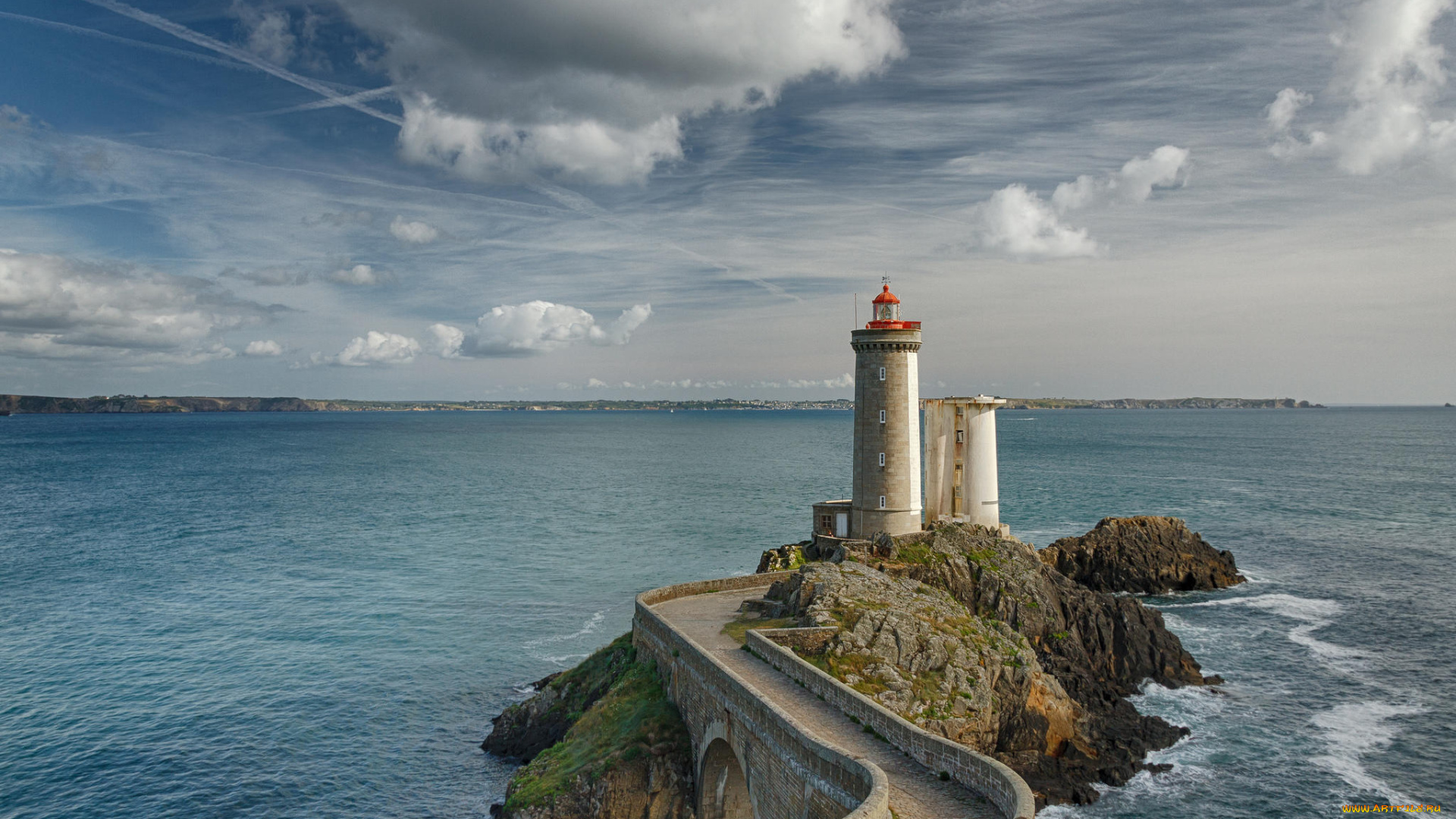 природа, маяки, маяк, фаре, дю, пети, мина, скалы, море, франция