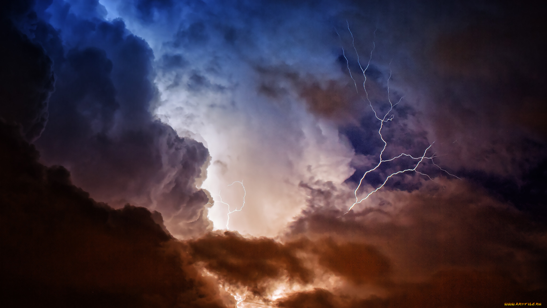 природа, молния, , гроза, шторм