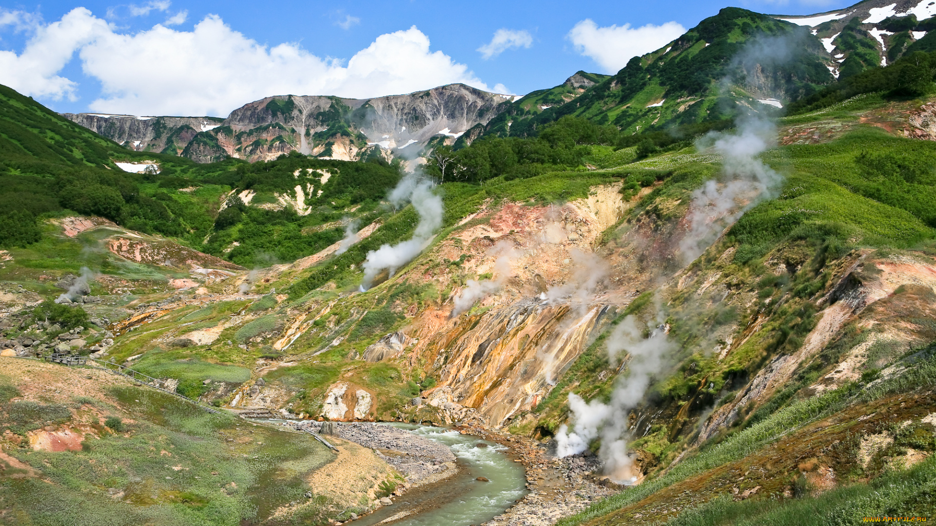 природа, пейзажи, россия, камчатка, долина, гейзеров