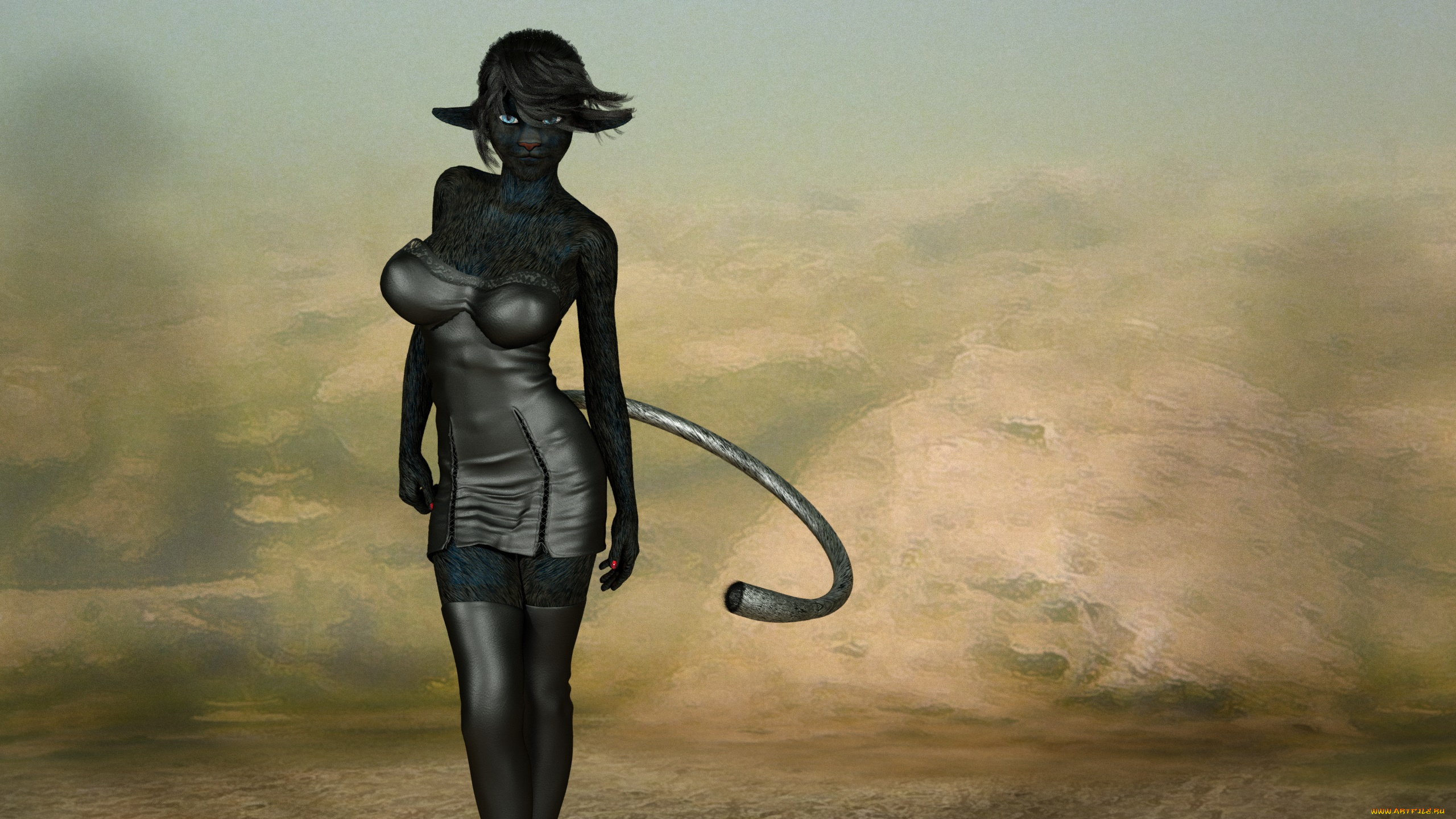 3д, графика, эльфы, , elves, взгляд, фон, эльфийка