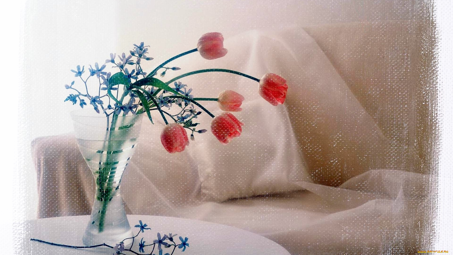 разное, компьютерный, дизайн, ваза, цветы, тюльпаны, кресло, холст