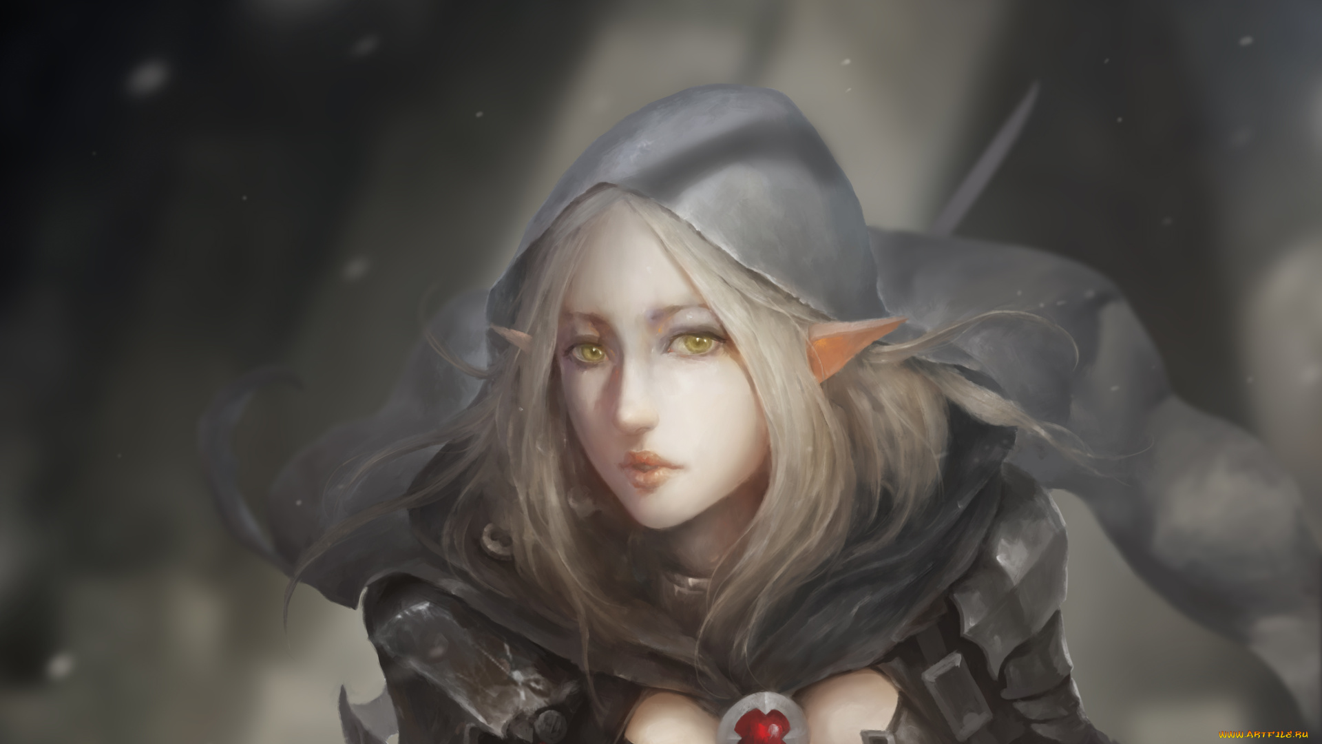 фэнтези, эльфы, взгляд, фон, девушка