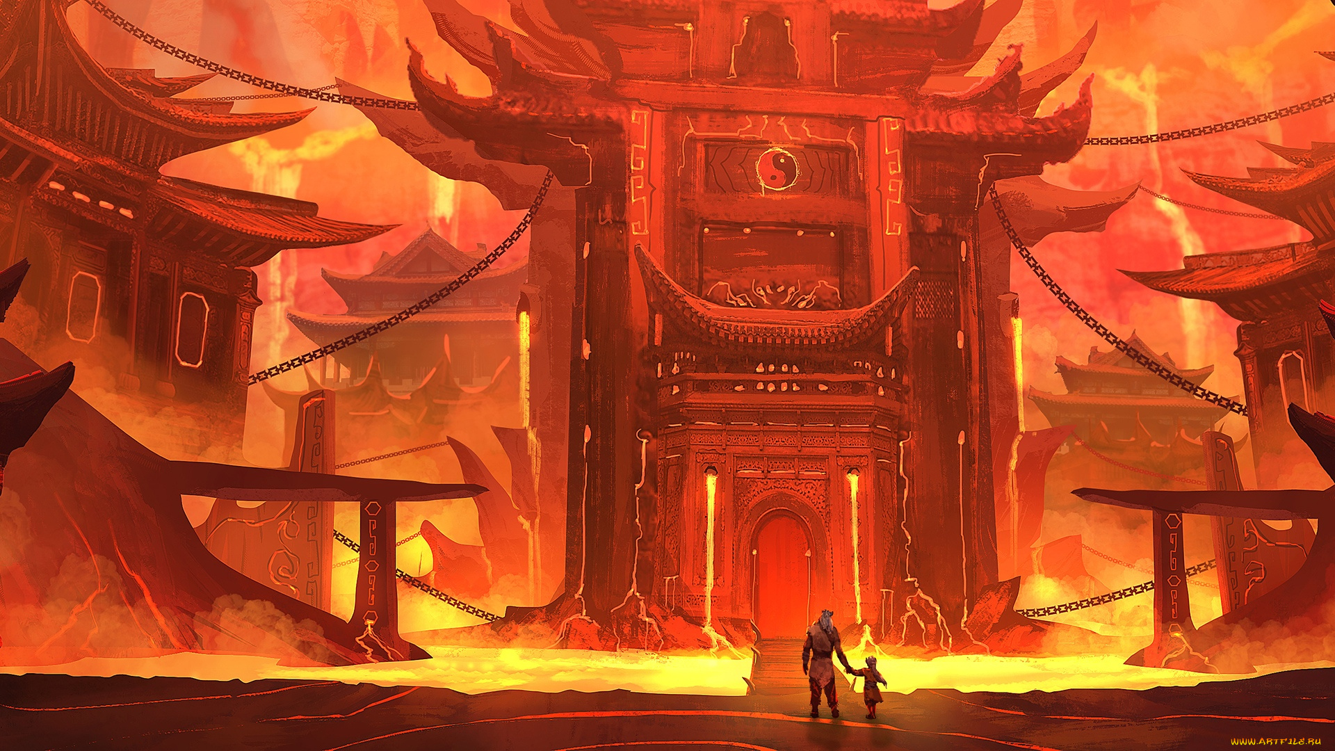 фэнтези, иные, миры, , иные, времена, лава, принц, король, город, в, огне