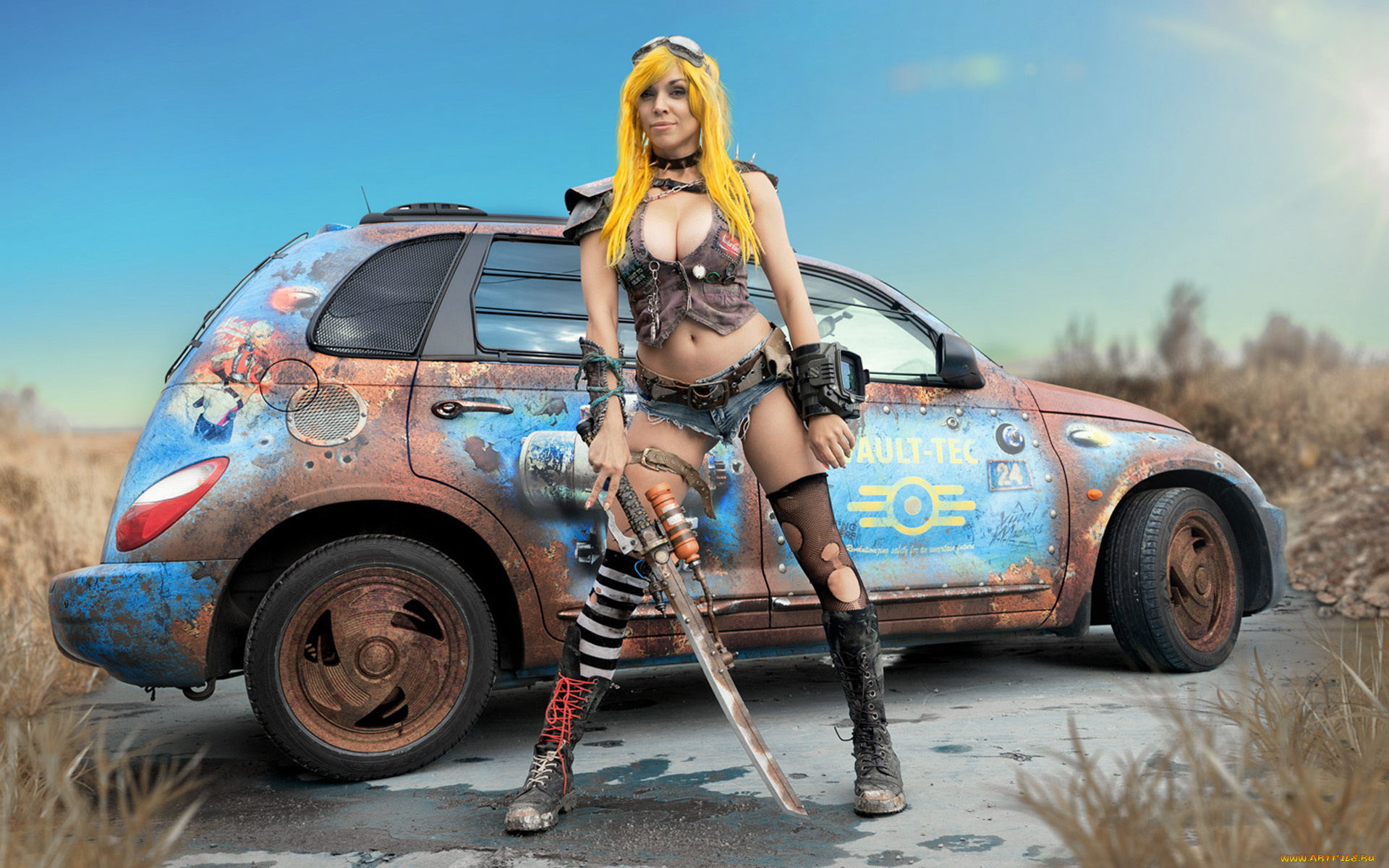 автомобили, -авто, с, девушками, chrysler, pt, cruiser, vault-tec