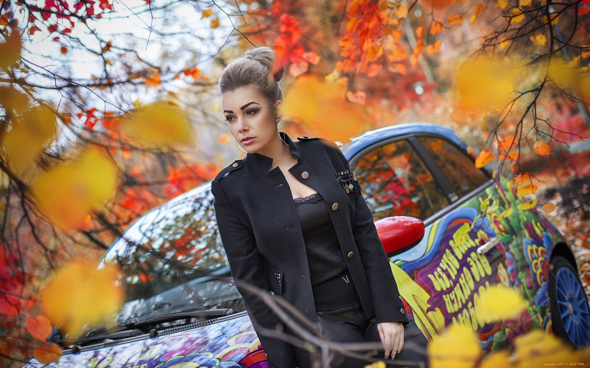 автомобили, -авто, с, девушками, fiat, 500