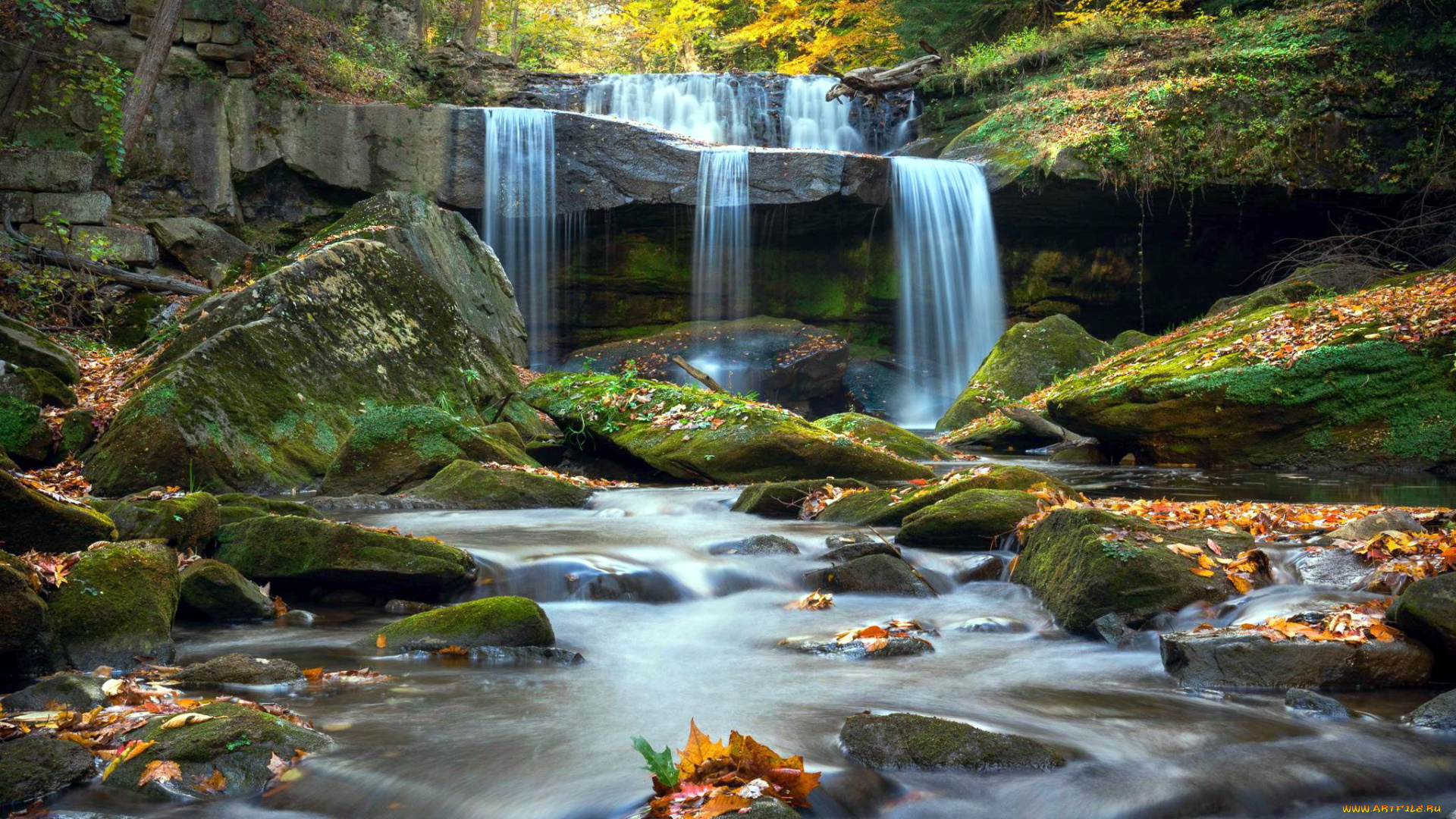 centerville, mill, falls, ohio, природа, водопады, centerville, mill, falls