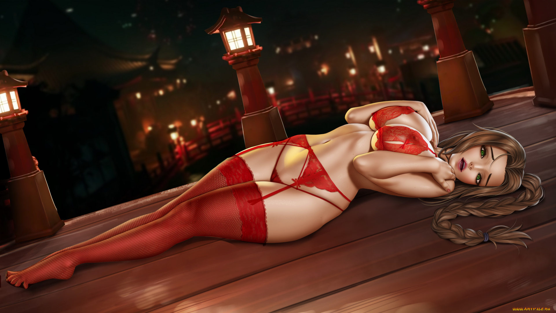 рисованное, люди, девушка, фон, взгляд, чулки, бельё