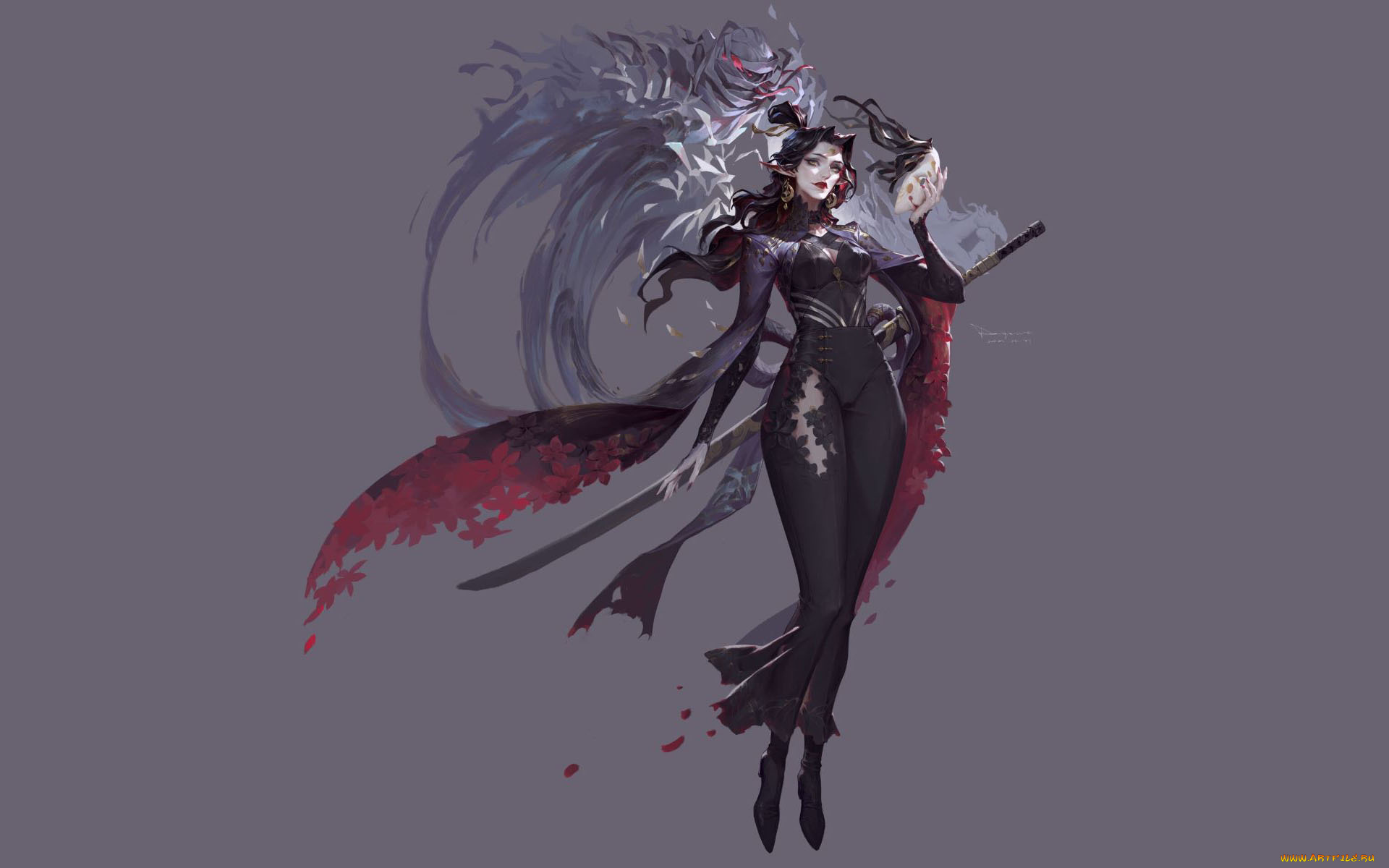 фэнтези, эльфы, девушка, эльф, оружие, маска