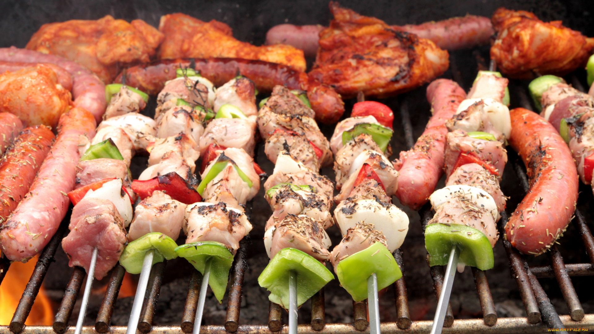 еда, шашлык, , барбекю, гриль, колбаски