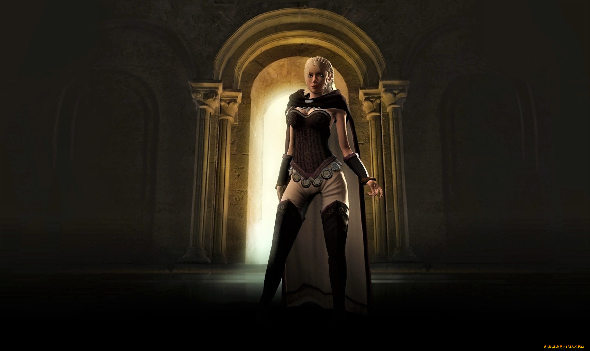 видео, игры, age, of, wonders, iii, женщина, плащ, арка