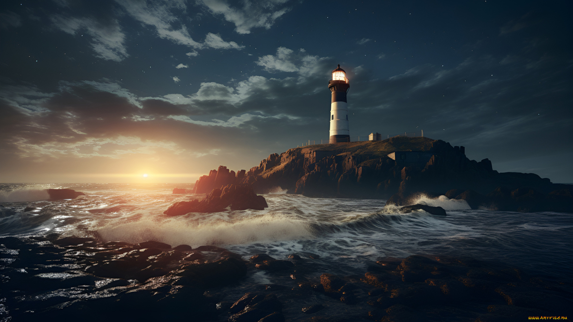 3д, графика, реализм, , realism, маяк