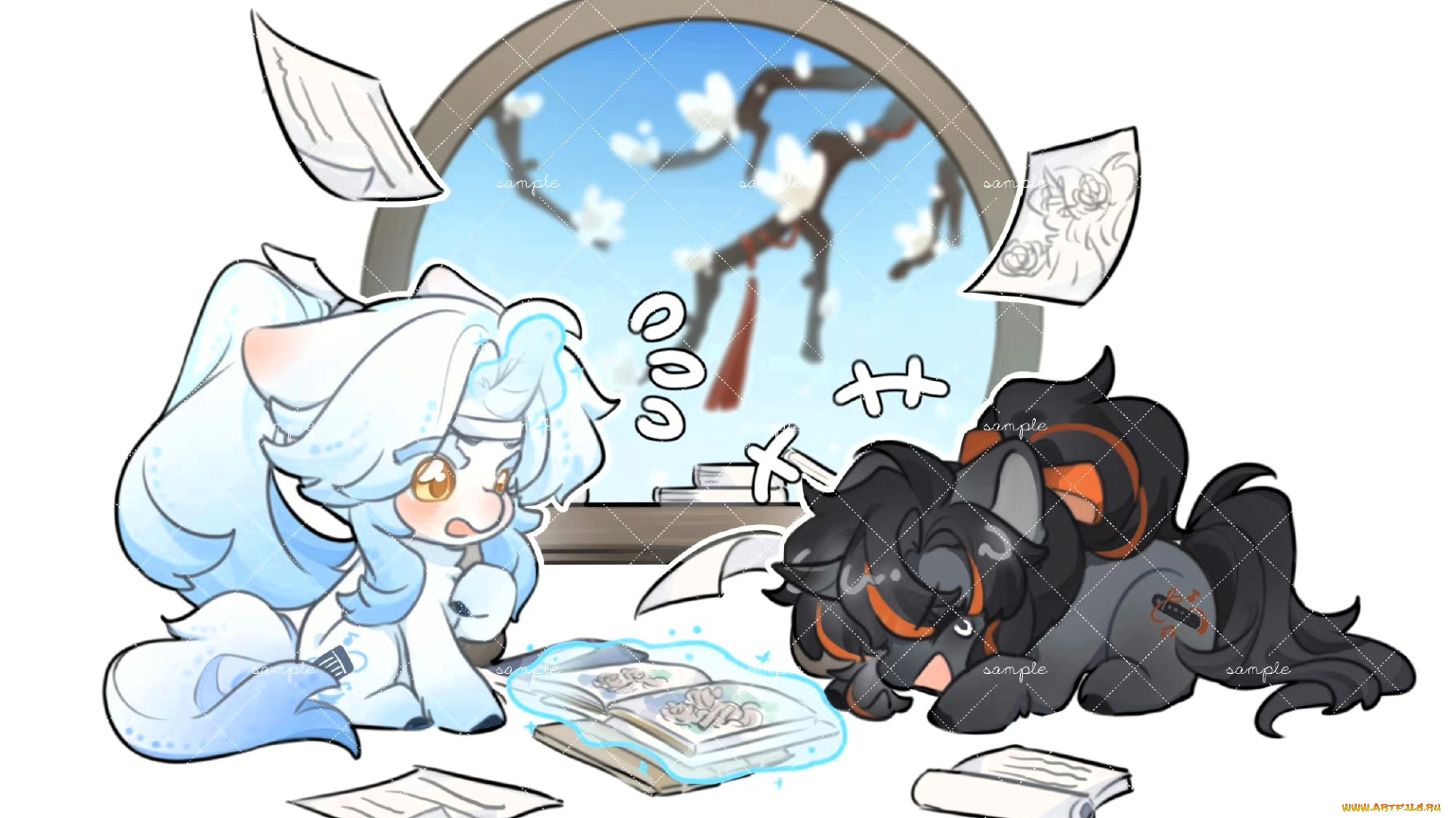 аниме, mo, dao, zu, shi, вэй, усянь, лань, ванцзи, пони, библиотека