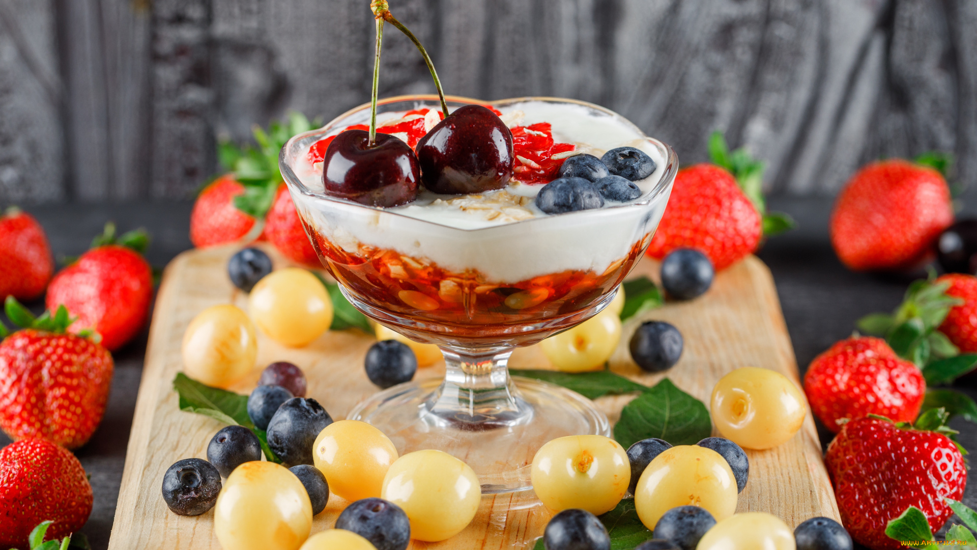 еда, мороженое, , десерты, черешня