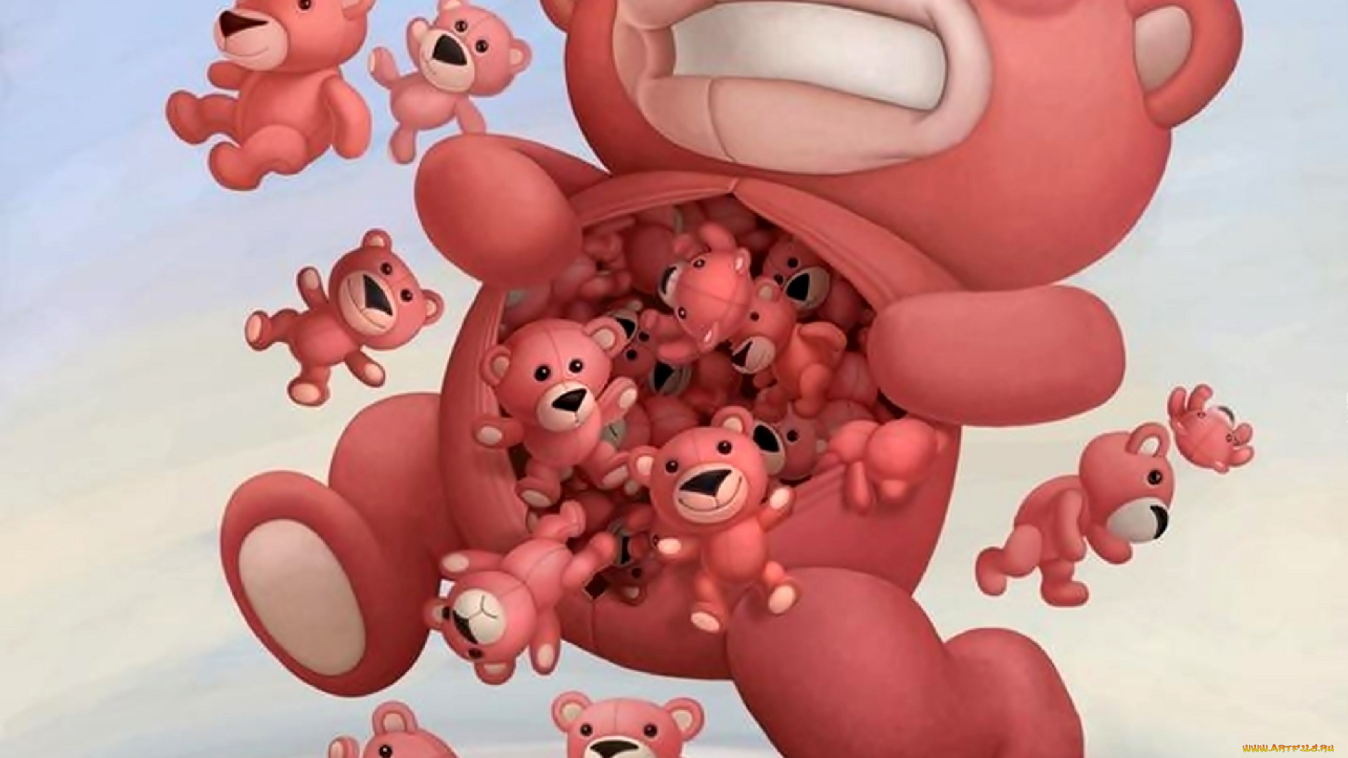 рисованное, мишки, тэдди, мишки