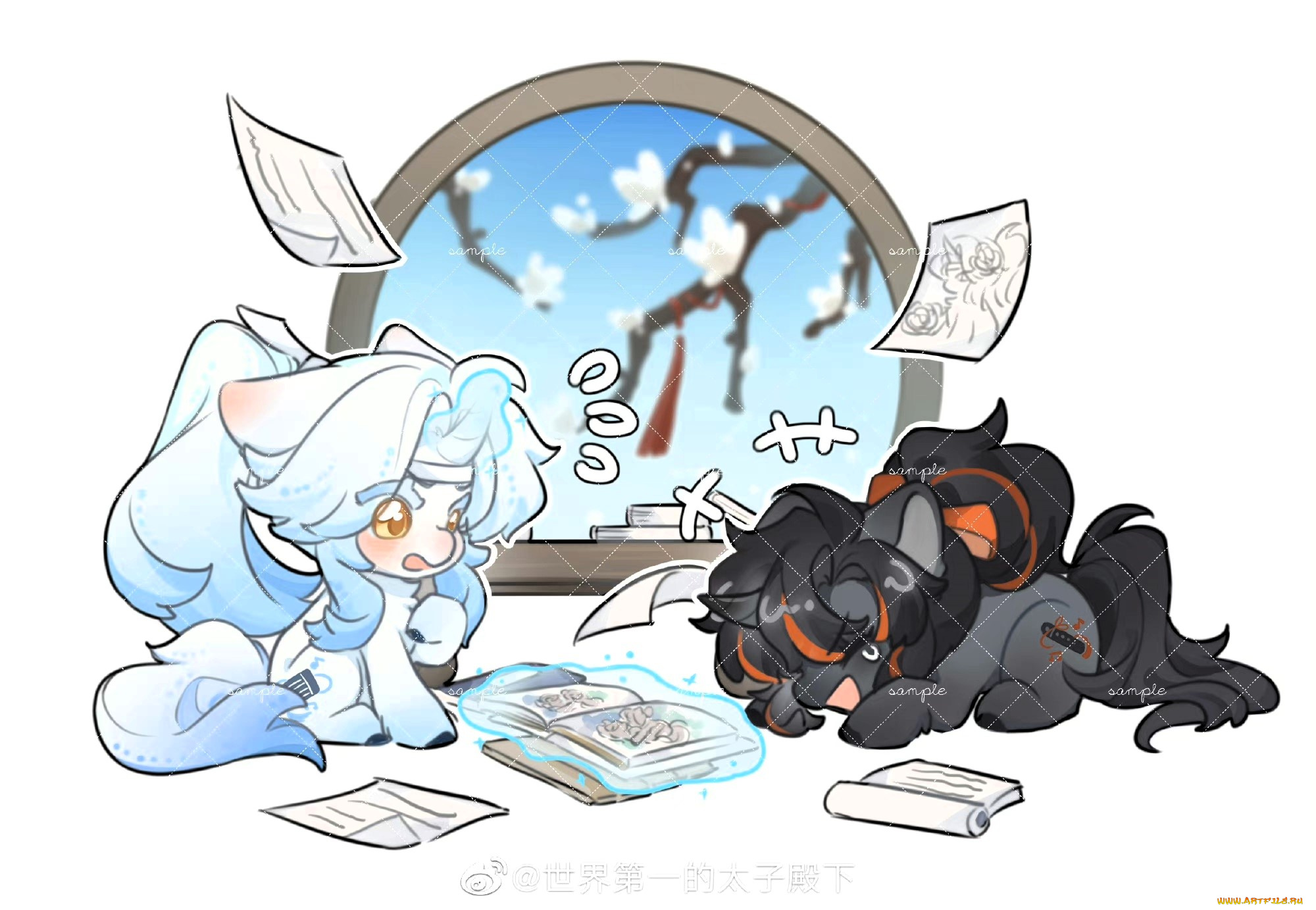 аниме, mo, dao, zu, shi, вэй, усянь, лань, ванцзи, пони, библиотека