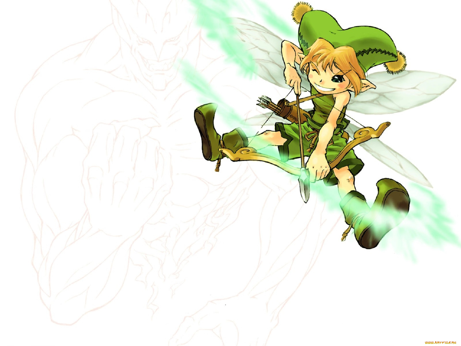 видео, игры, tales, of, destiny, 2, персонаж, крылья, лук, стрела