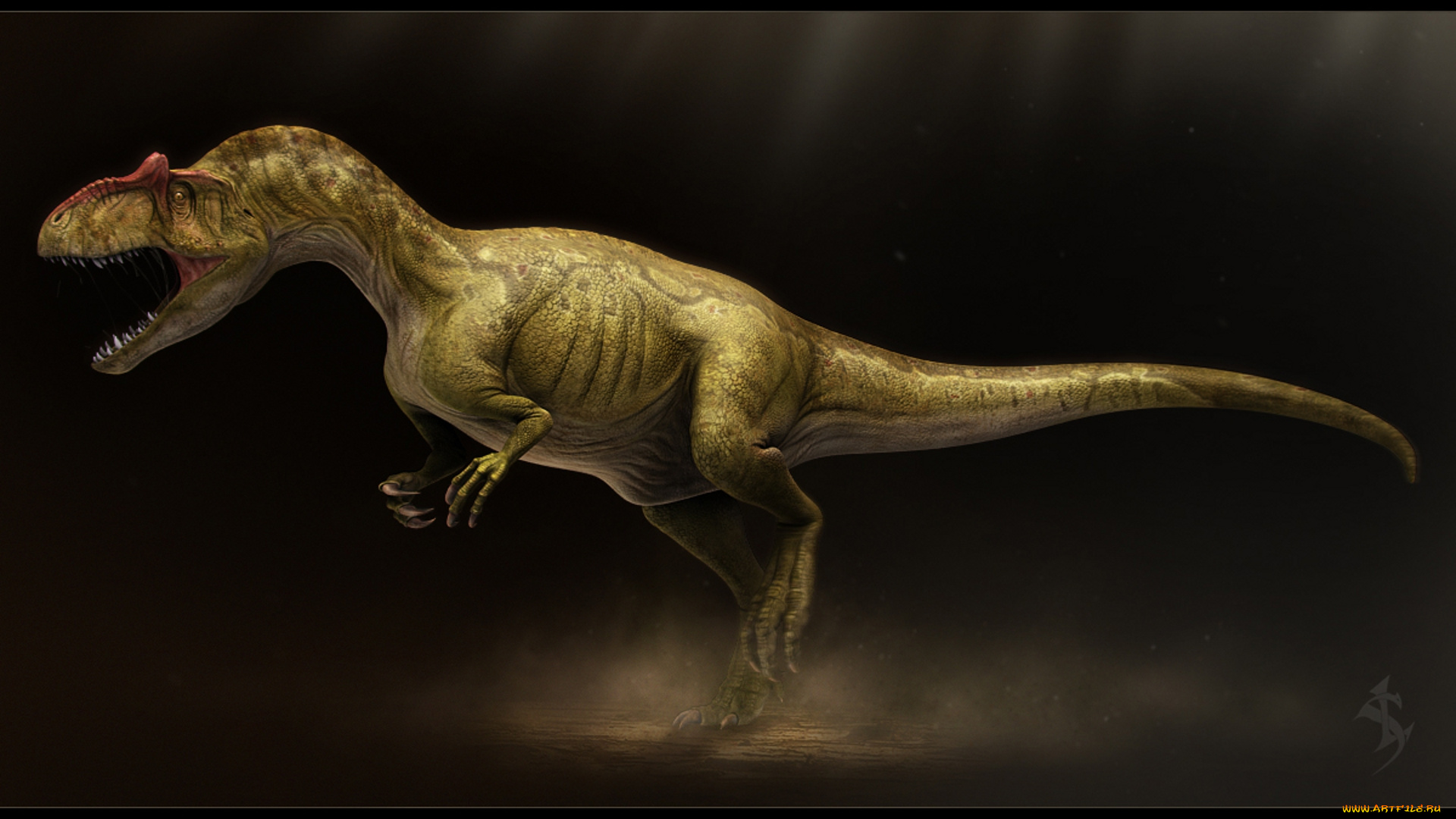 allosaurus, fragilis, рисованные, животные, доисторические, ящеры, динозавры, рисунок