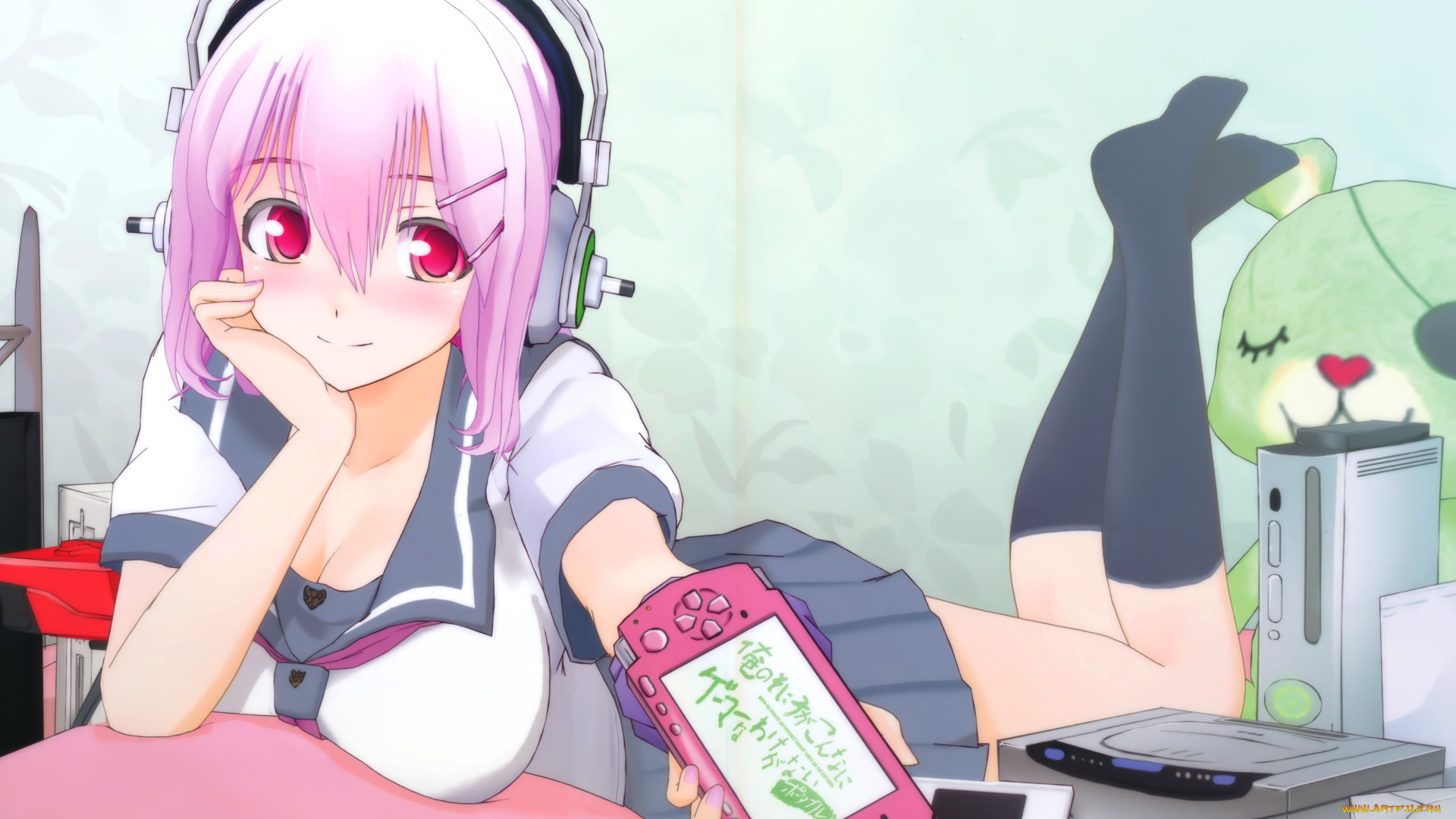 аниме, super, sonico, девушка, nitroplus
