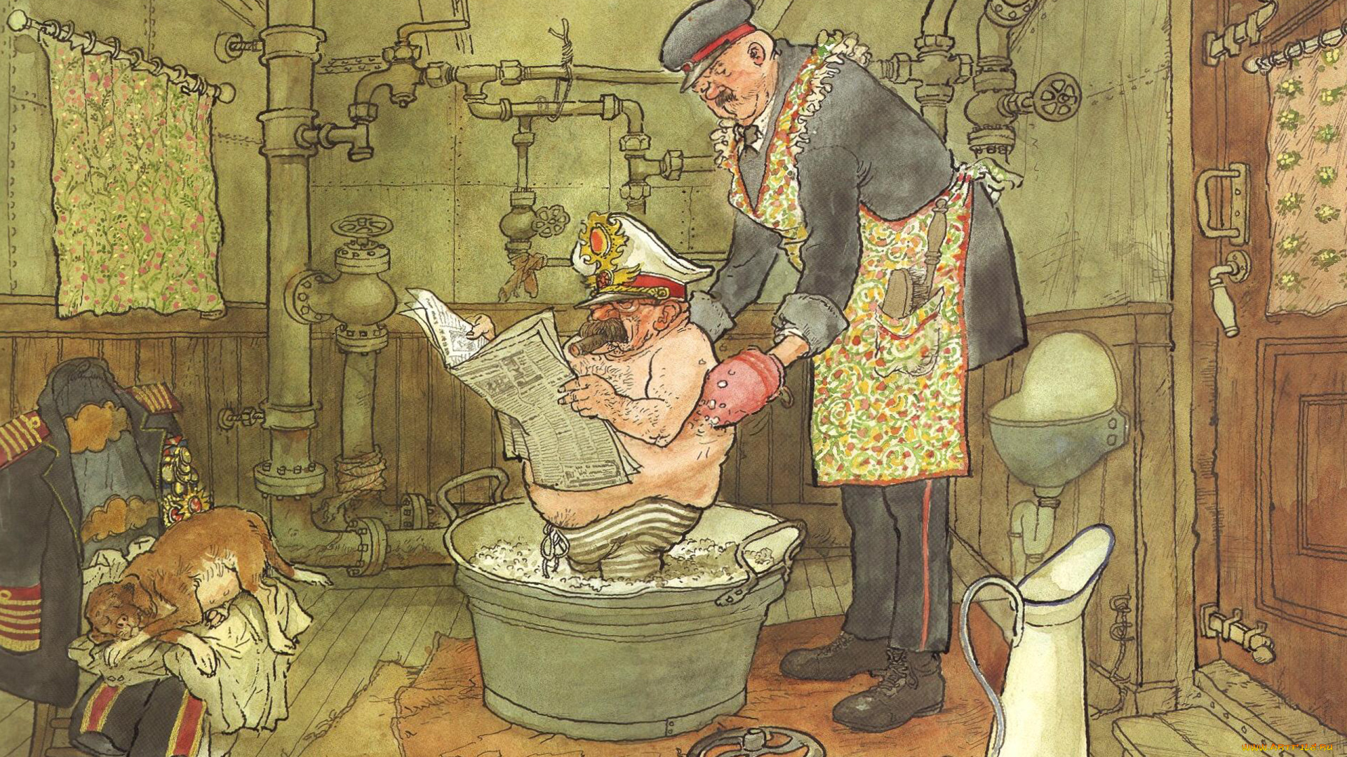 юмор, приколы, капитан, боцман, купание