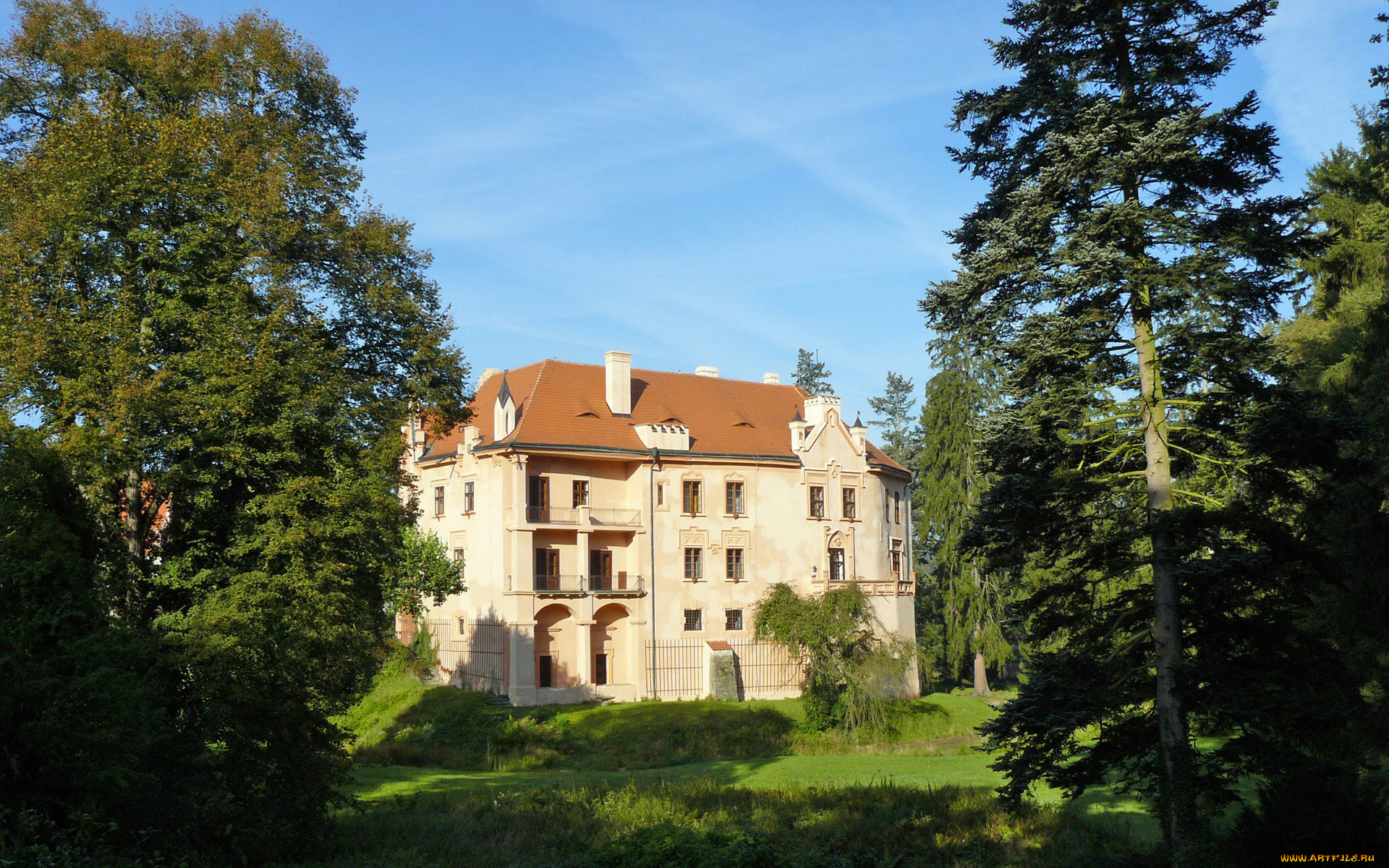 города, дворцы, замки, крепости, замок, деревья