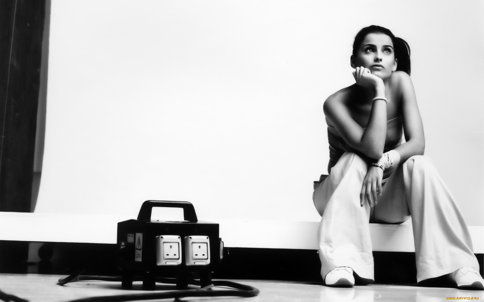 музыка, nelly, furtado, черно-белое, фото