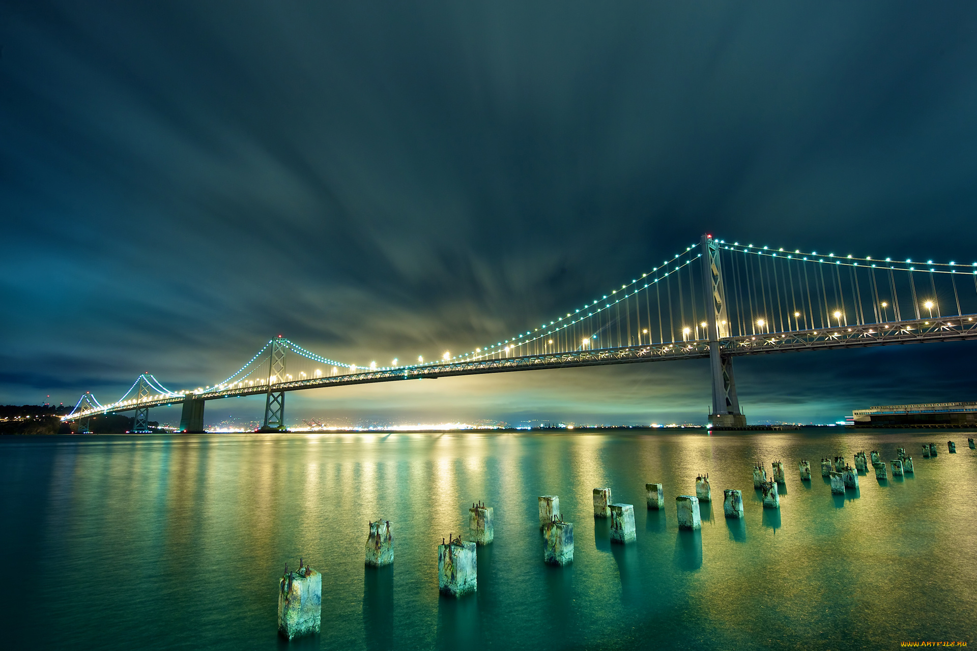 san, francisco, california, города, сан, франциско, сша, калифорния, мост, огни, сан-франциско