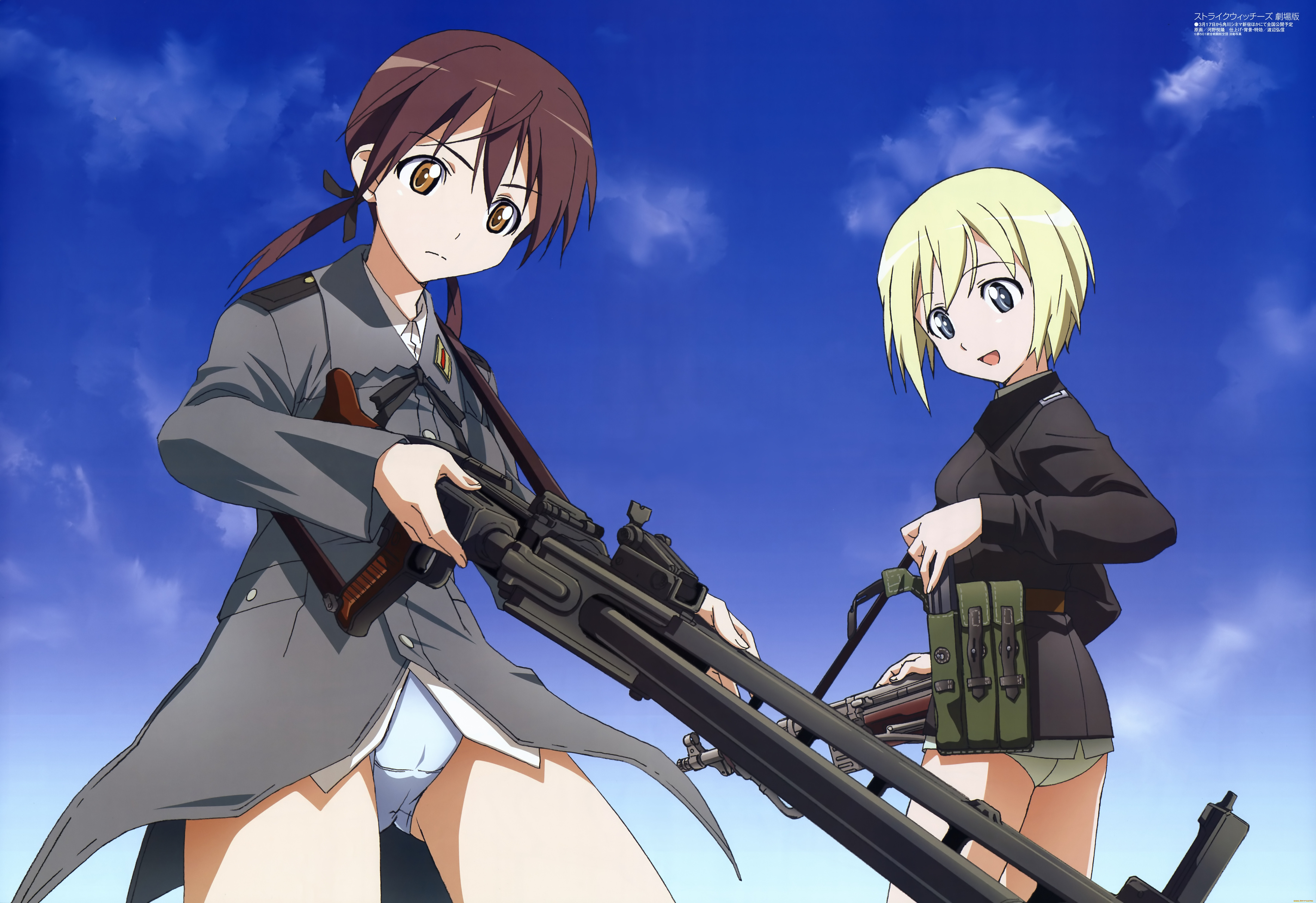 аниме, strike, witches, erica, hartmann, gertrud, barkhorn