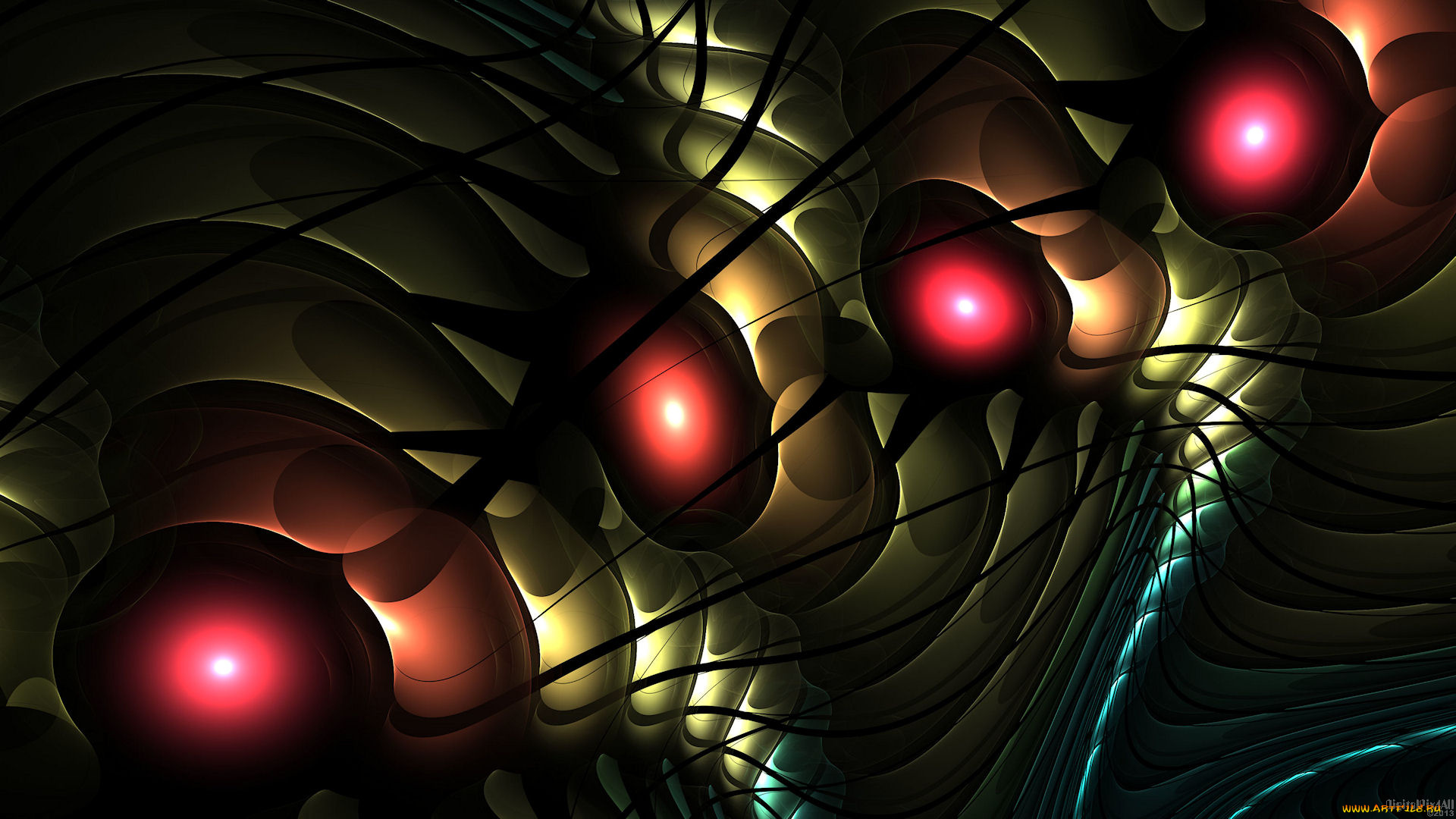 3д, графика, fractal, фракталы, узор, цвета, фон