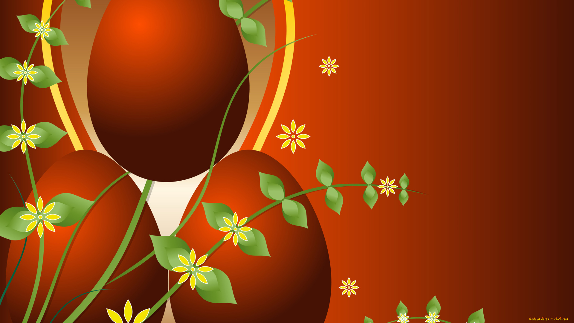 рисованные, еда, цветы, яйца, пасха