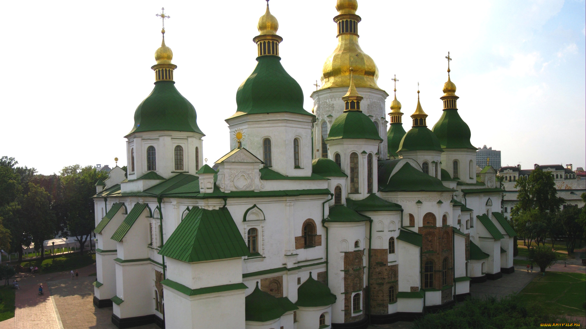 софиевский, собор, города, киев, украина, купола, древний