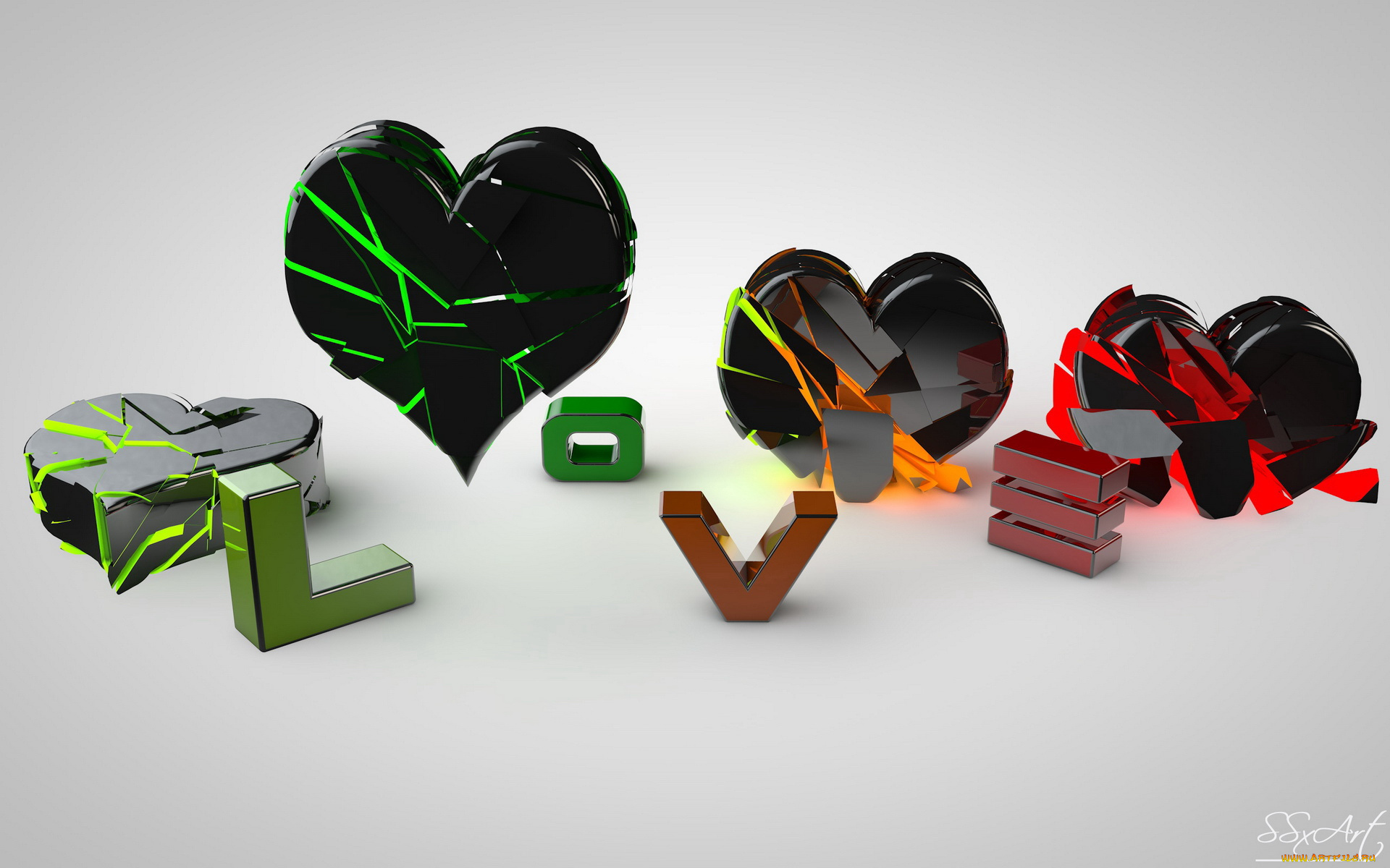 3д, графика, romance, сердечки