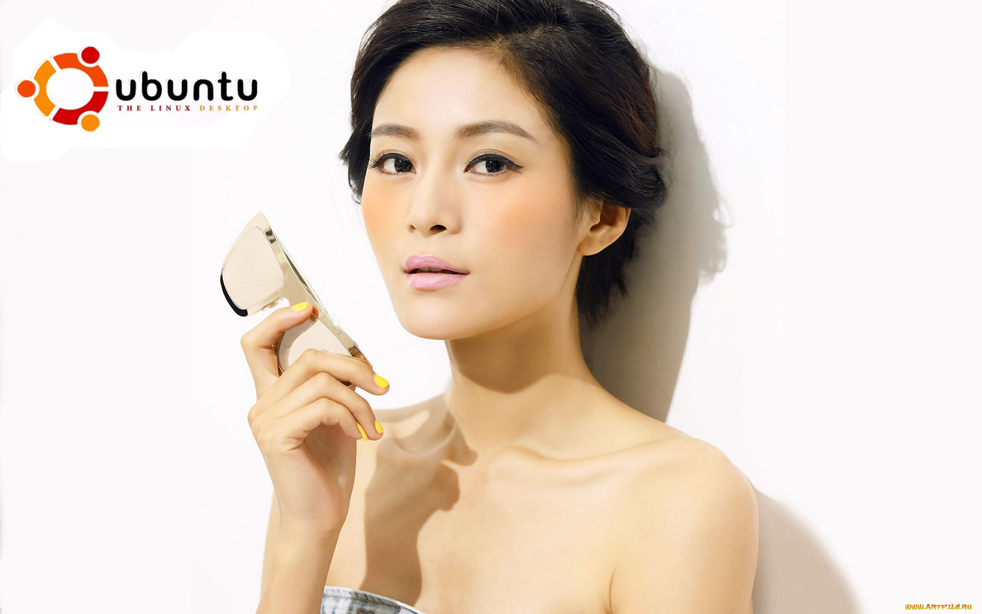 компьютеры, ubuntu, linux, девушка, азиатка, очки