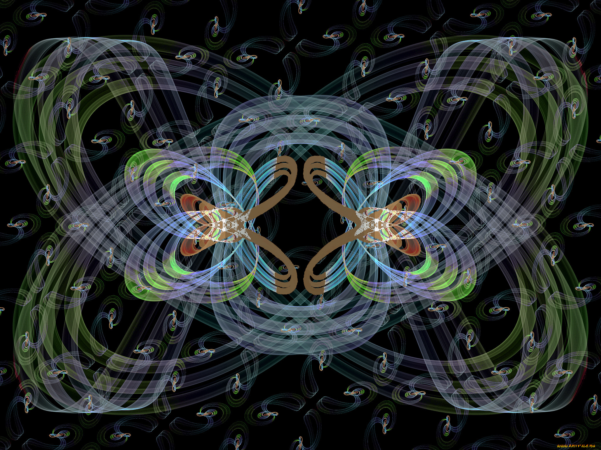 3д, графика, fractal, фракталы, фон, узор, цвета