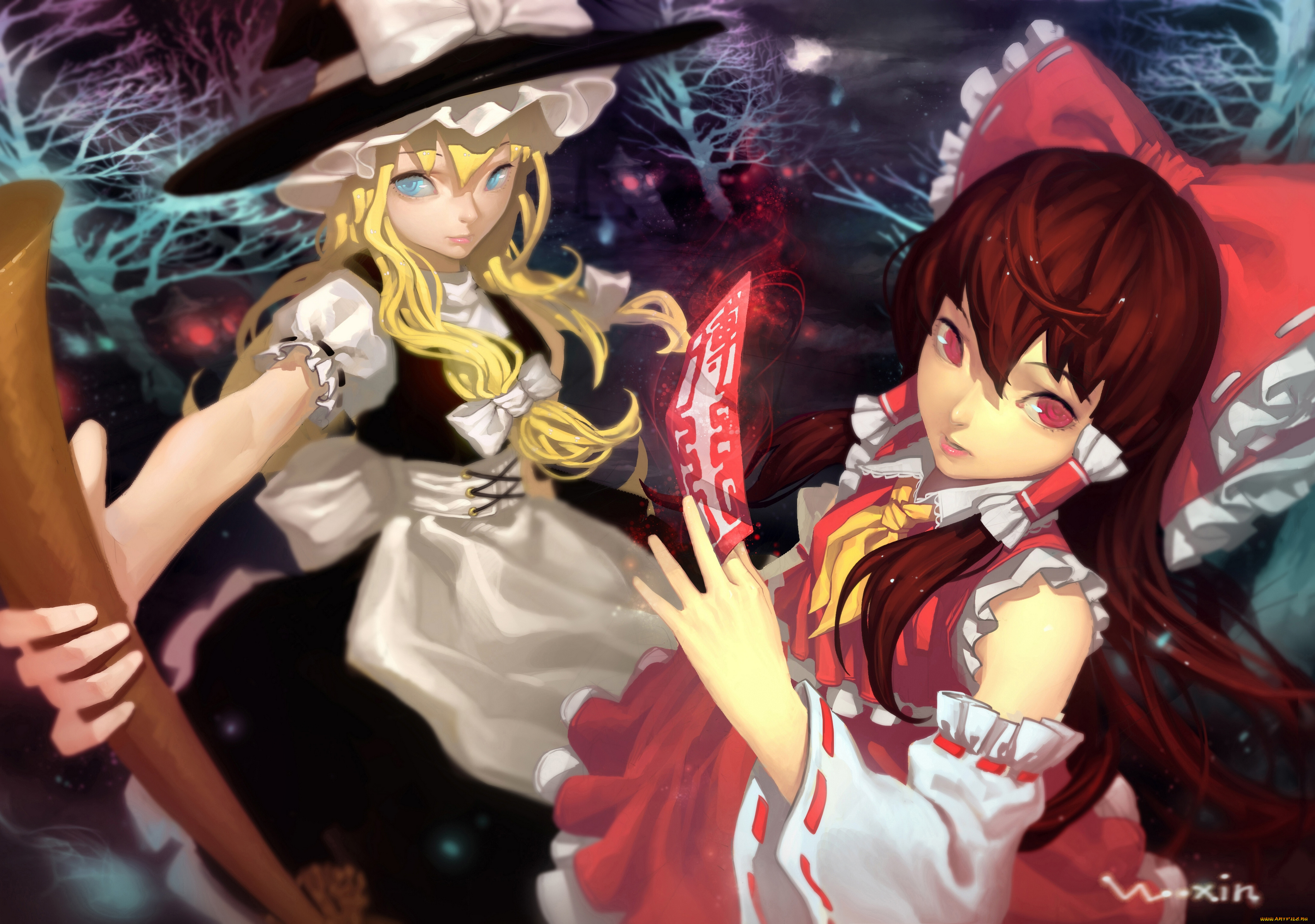 touhou, аниме, reimu, hakurei, marisa, kirisame