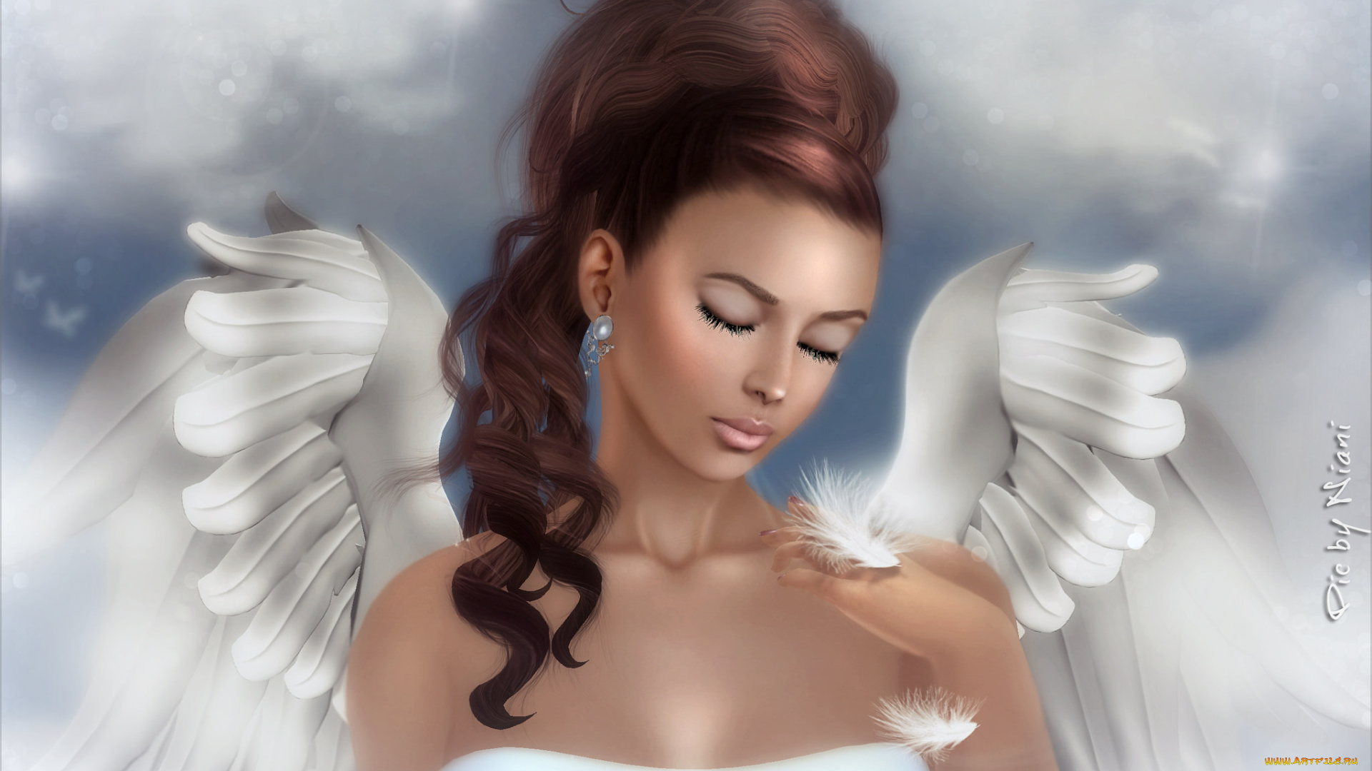 3д, графика, angel, , ангел, девушка