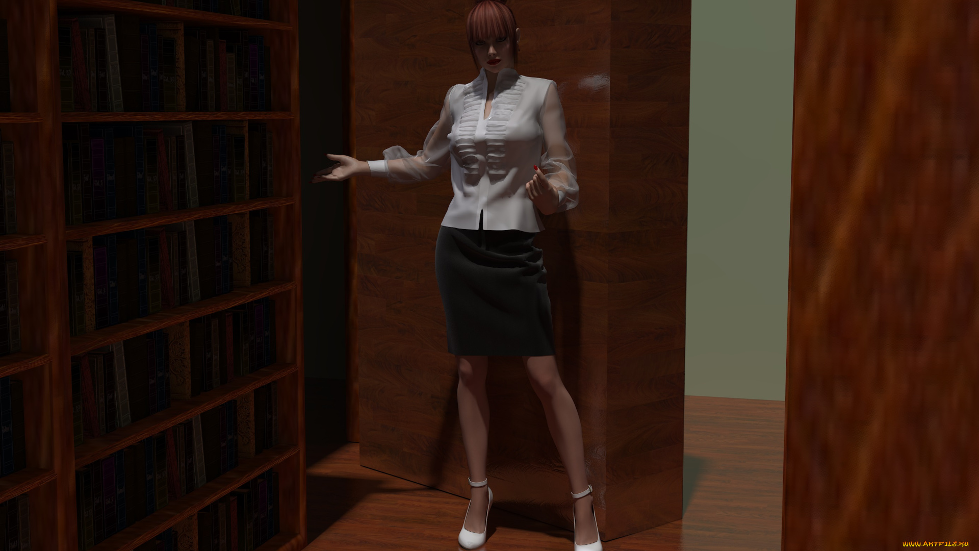 3д, графика, fantasy, , фантазия, девушка, коридор