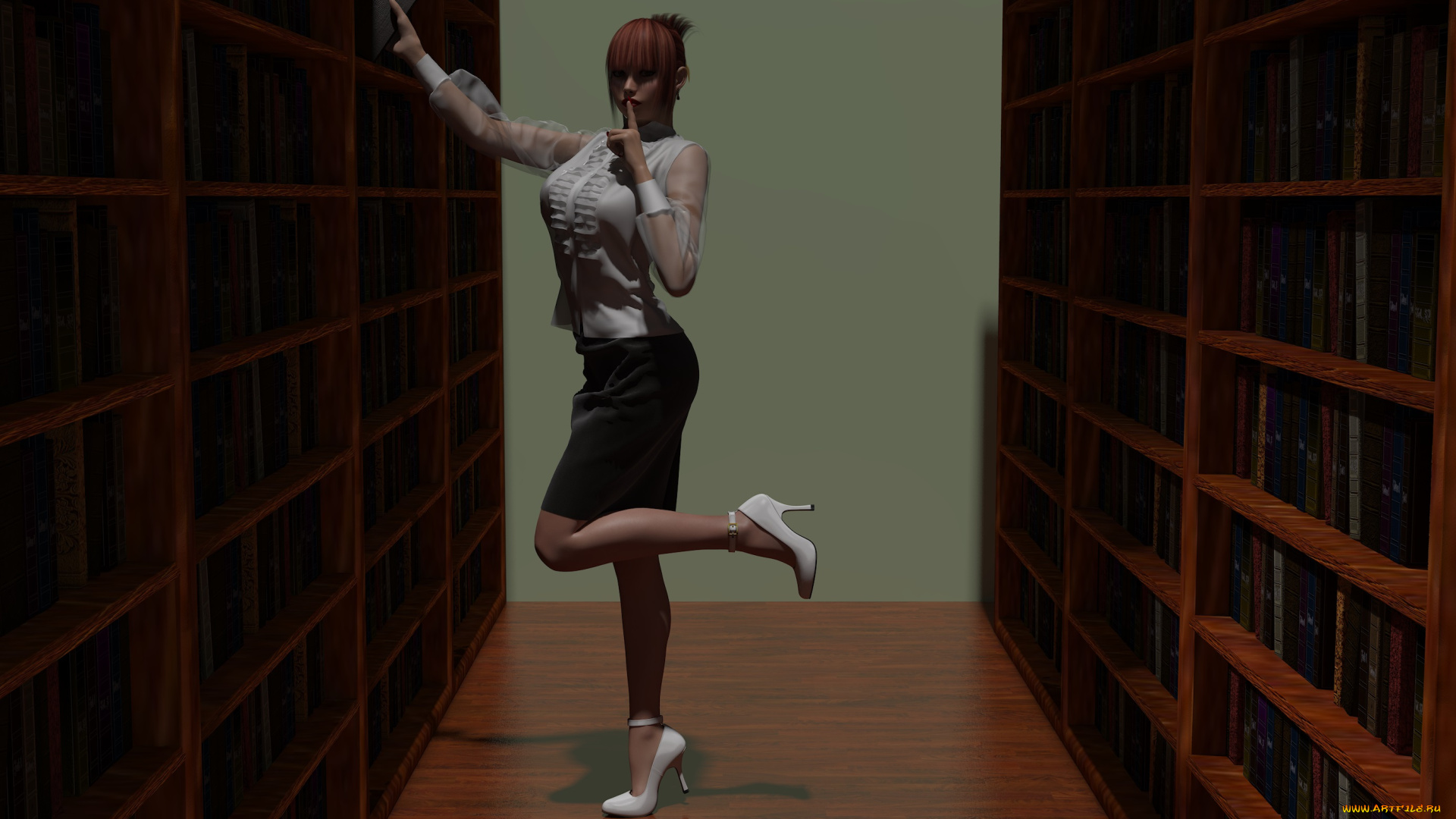 3д, графика, fantasy, , фантазия, коридор, девушка