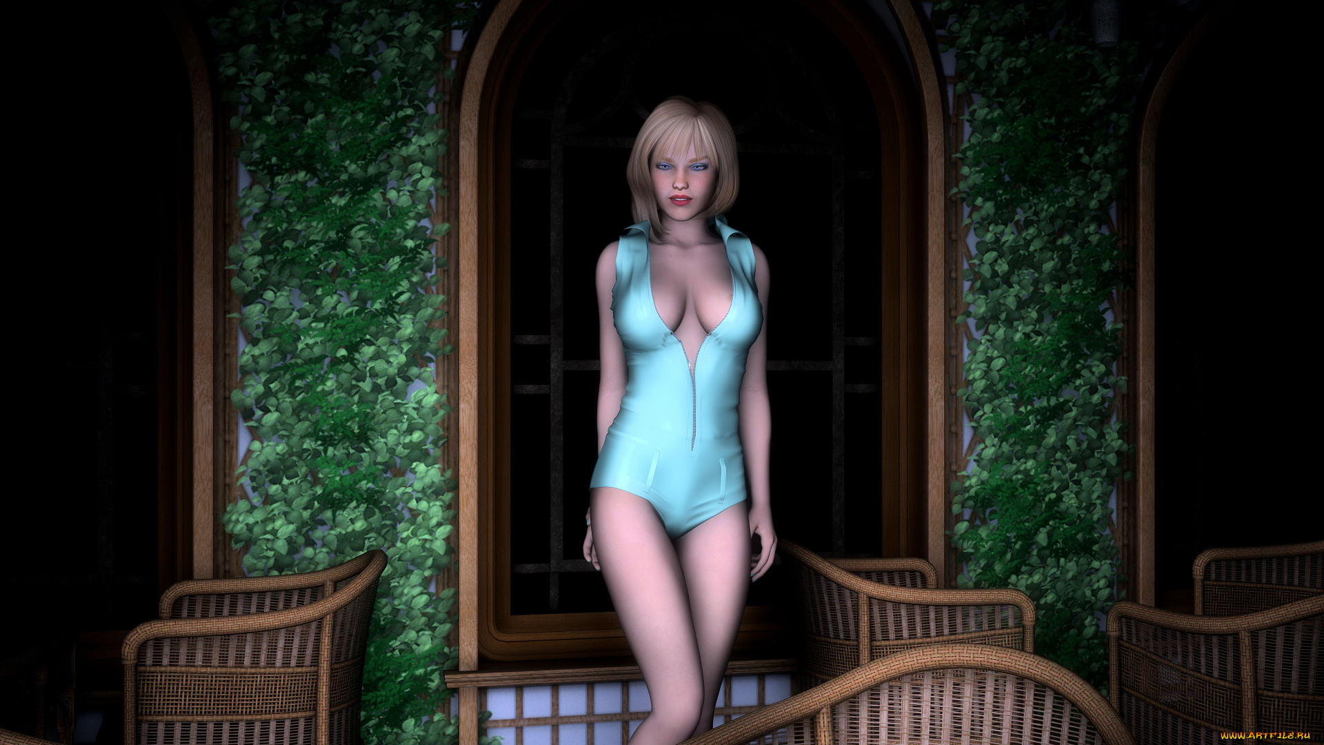 3д, графика, people, , люди, фон, взгляд, девушка, кресла