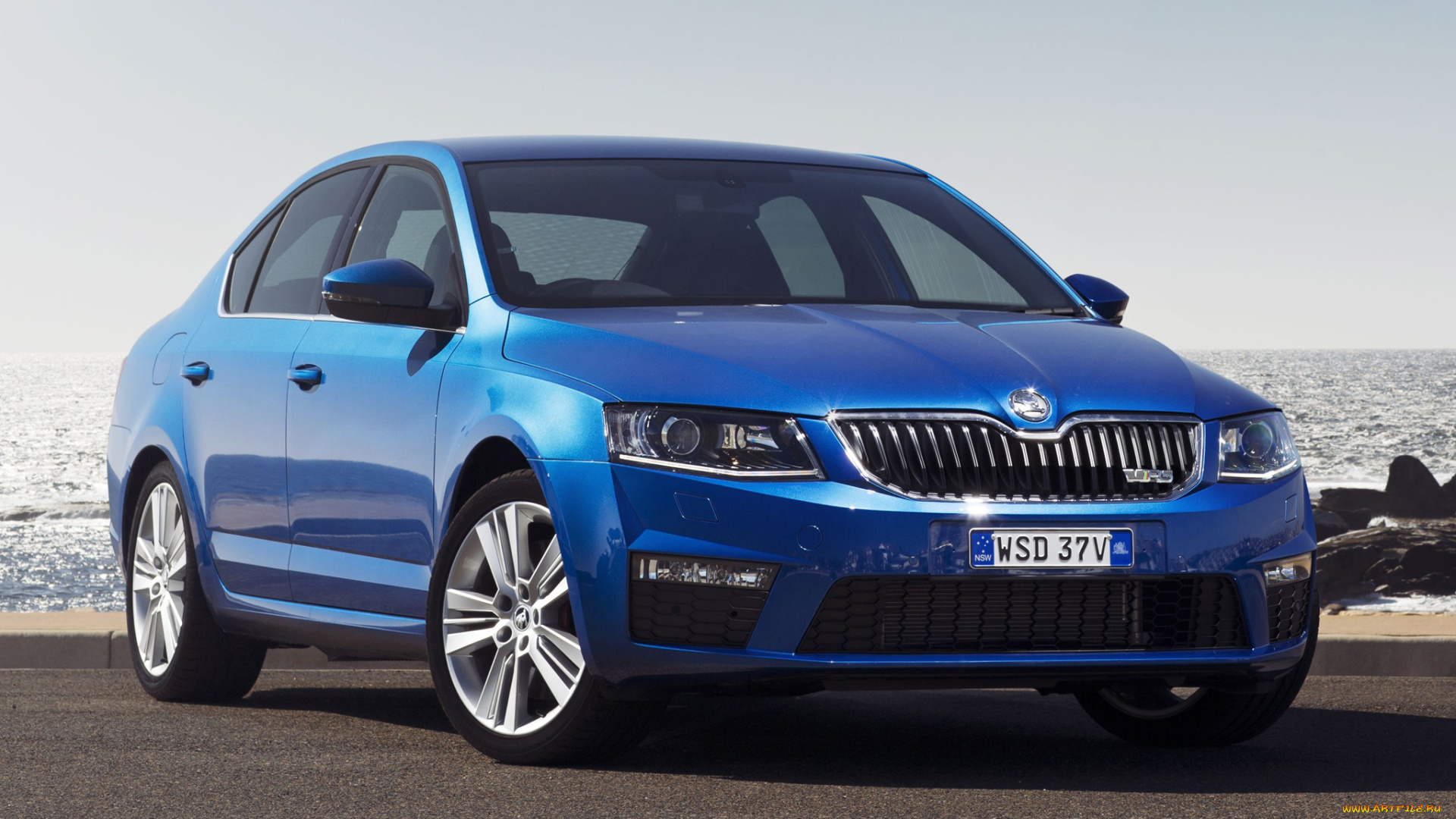 автомобили, skoda, rs, octavia, синий, 2014, 5e, au-spec