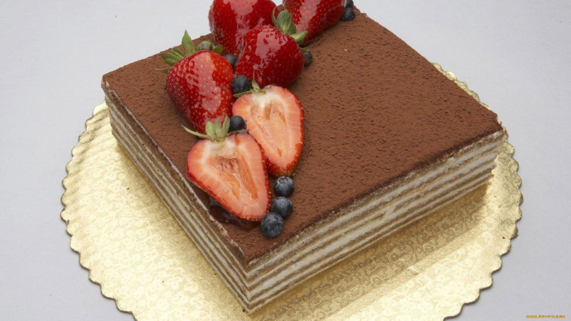 еда, торты, черника, клубника