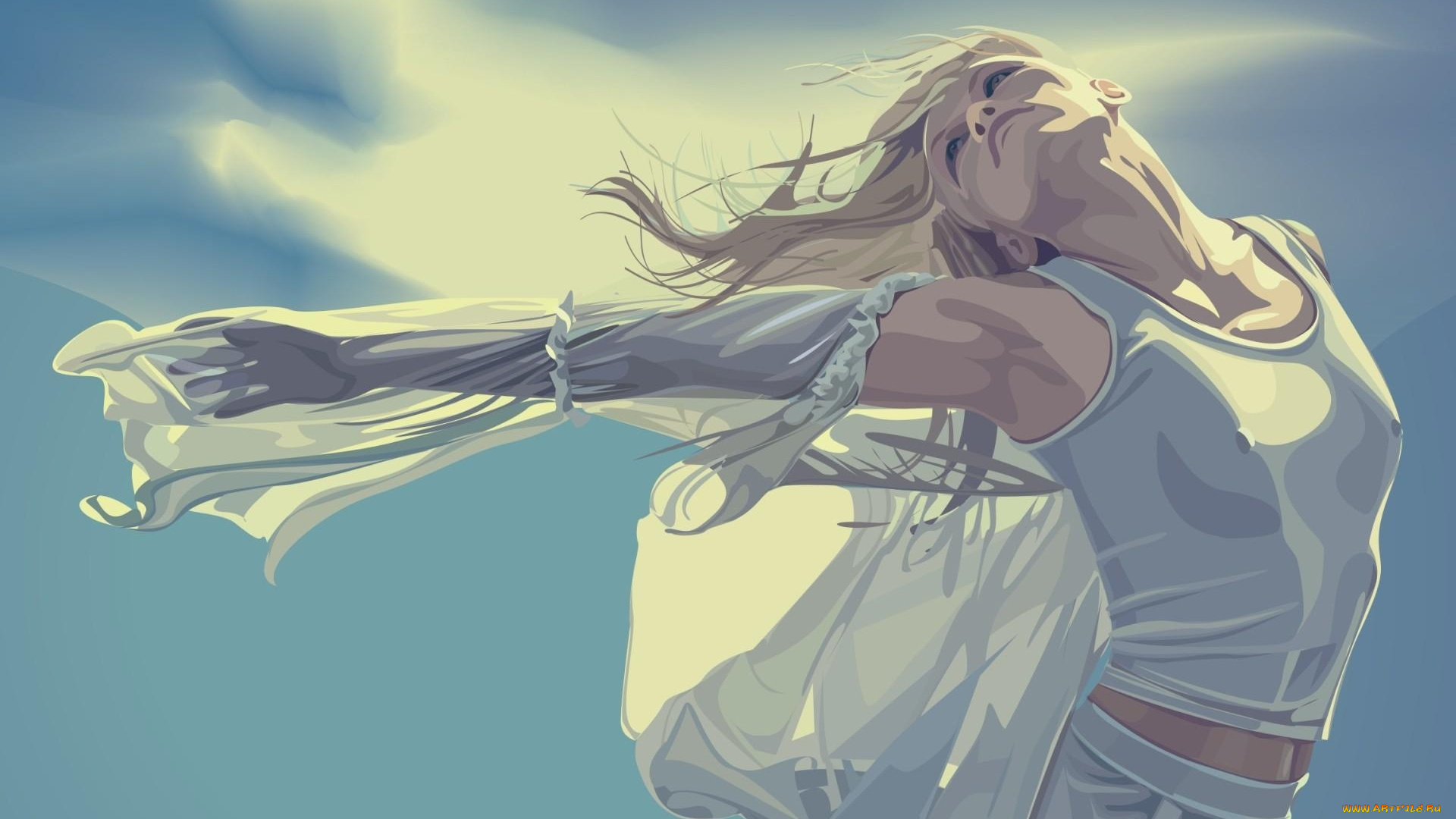 рисованные, люди, кофточка, девушка