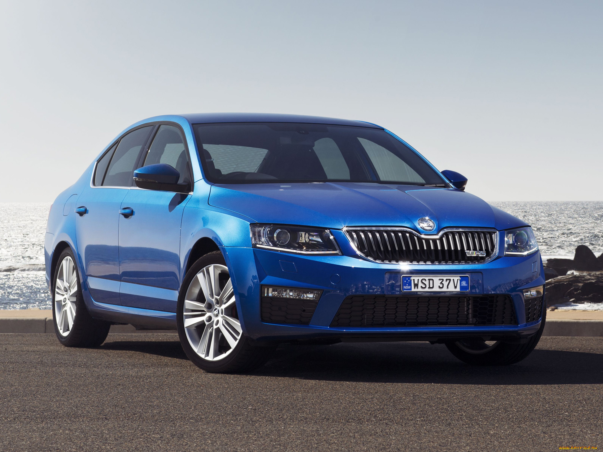 автомобили, skoda, rs, octavia, синий, 2014, 5e, au-spec