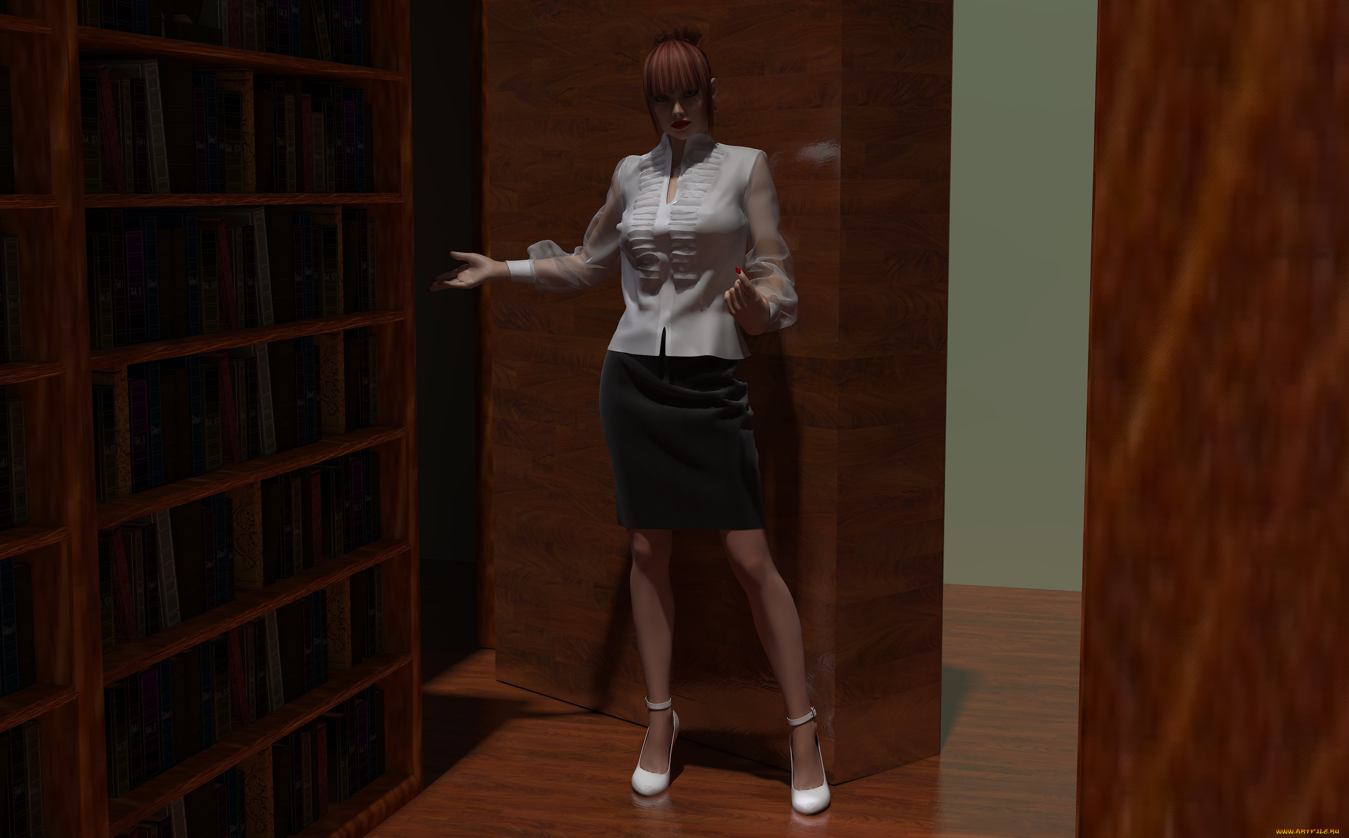 3д, графика, fantasy, , фантазия, девушка, коридор