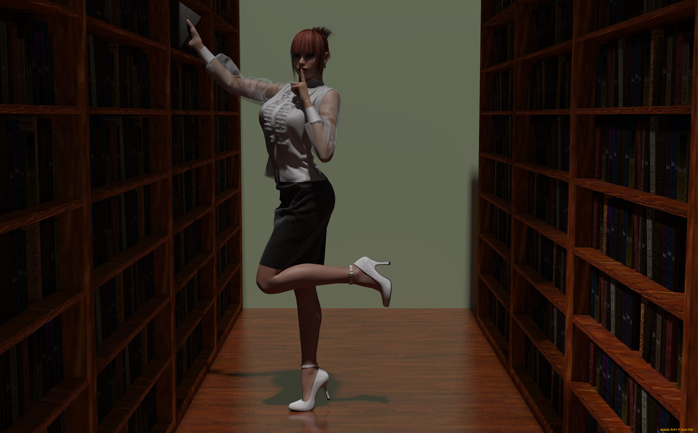 3д, графика, fantasy, , фантазия, коридор, девушка