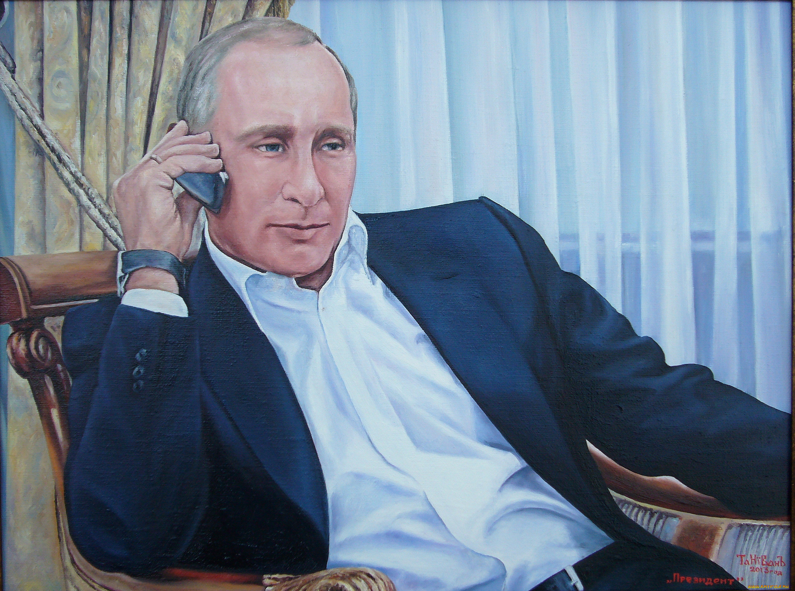 рисованное, люди, фон, взгляд, в, путин