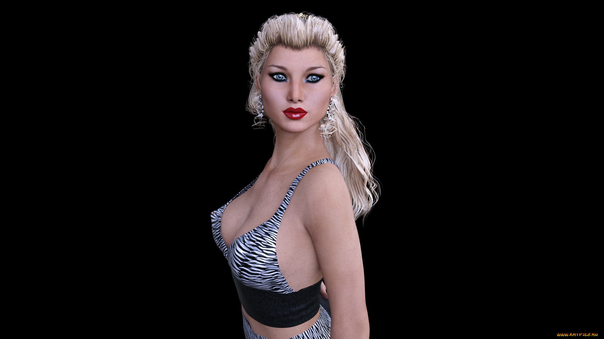 3д, графика, люди, , people, девушка, взгляд, фон, блондинка