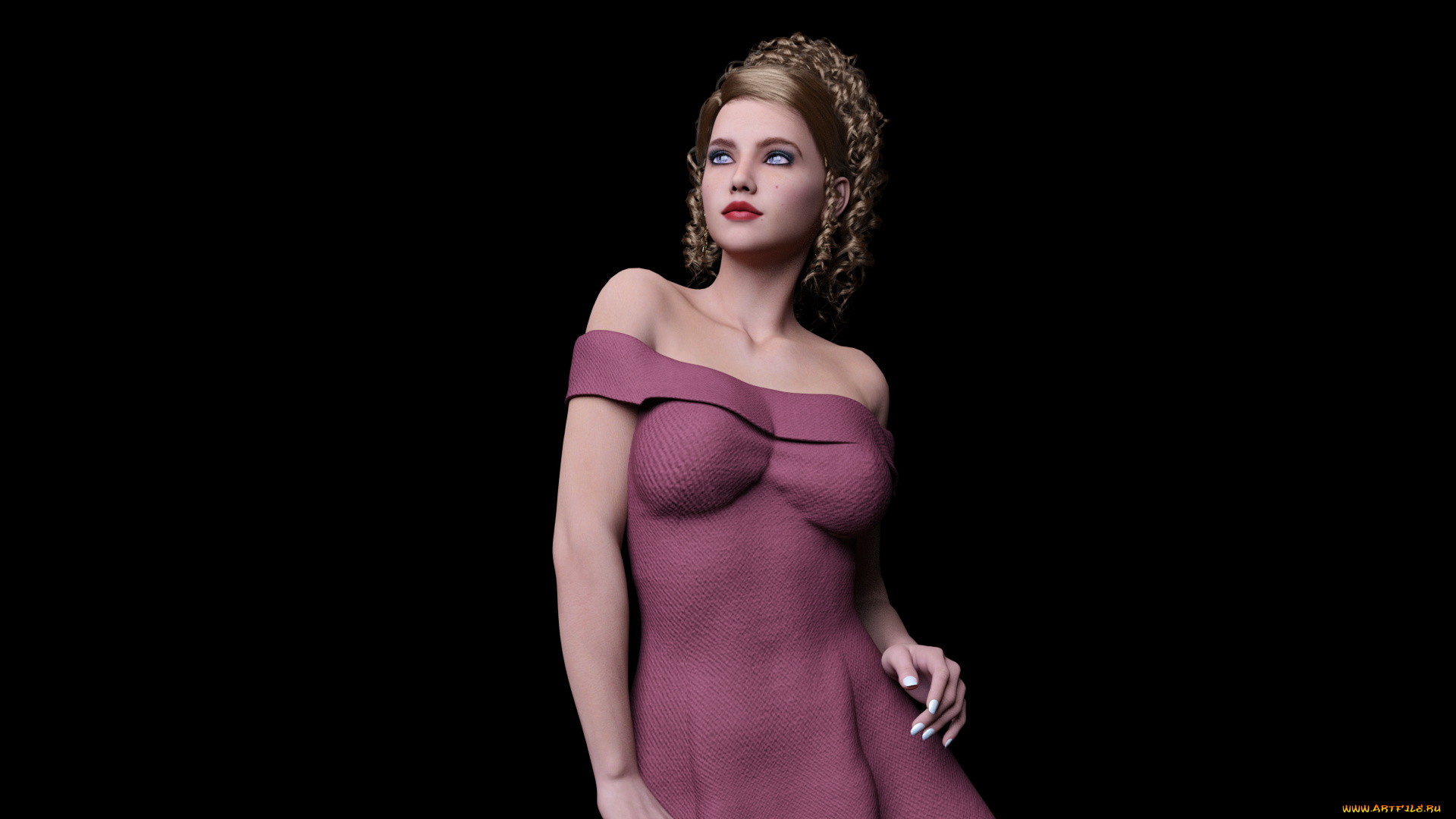 3д, графика, люди, , people, девушка, взгляд, фон