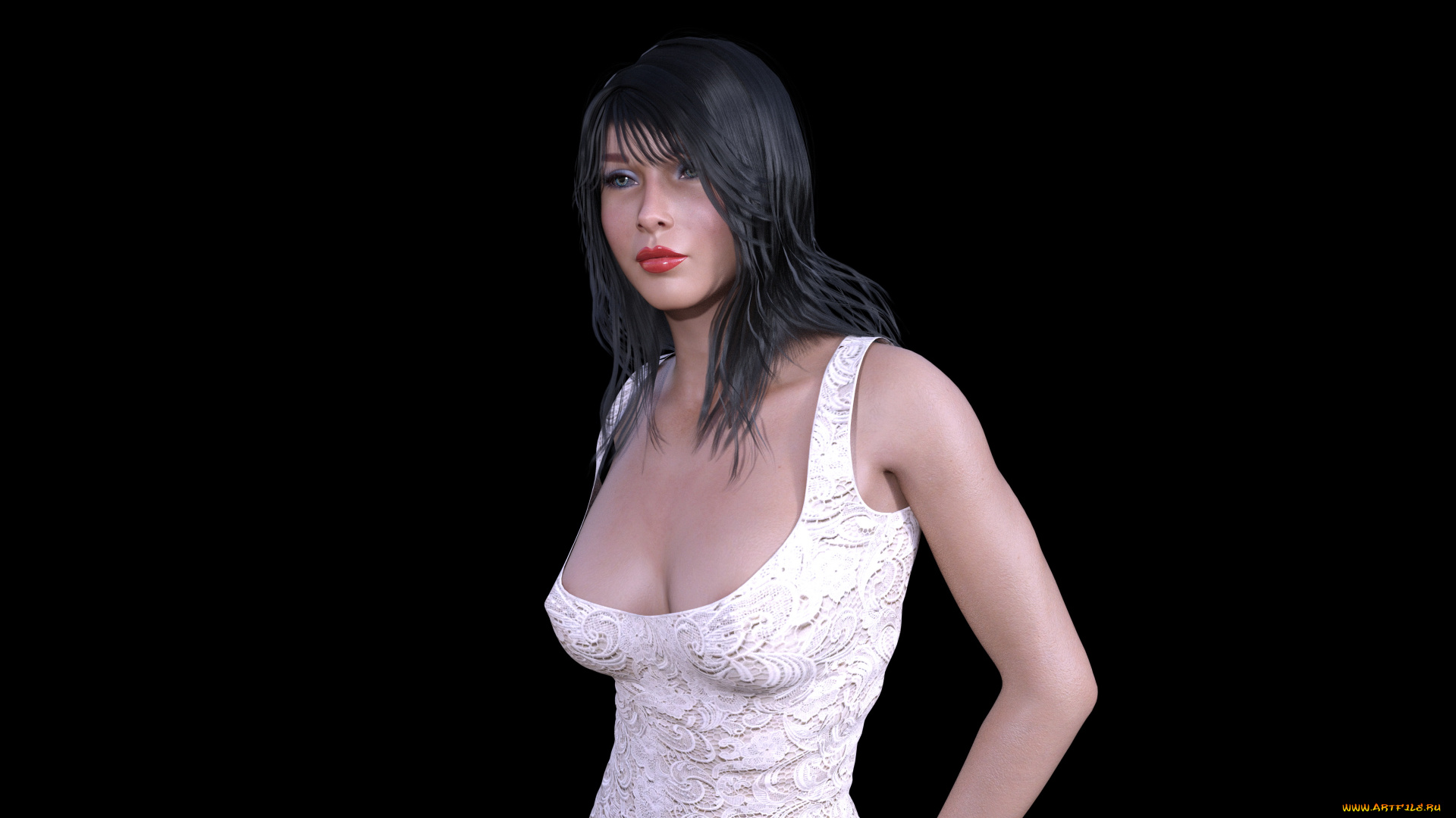 3д, графика, люди, , people, девушка, взгляд, фон